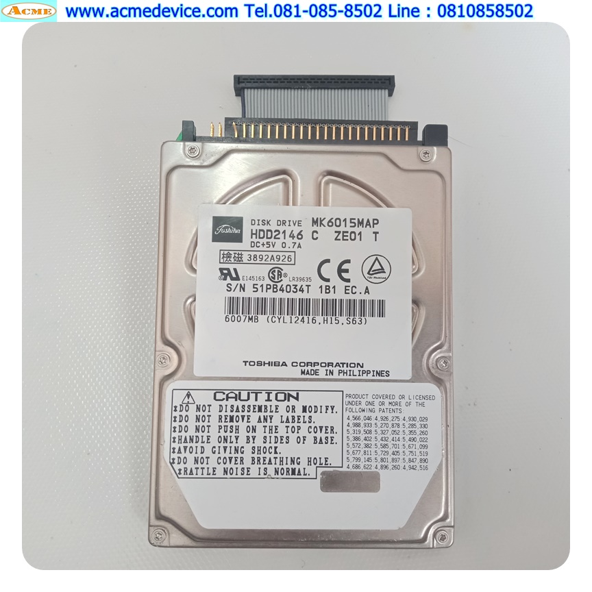 Hard Disk Drive Toshiba รุ่น MK6015MAP, HDD2146, 6GB