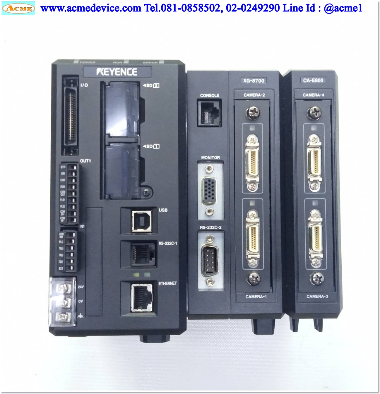 Keyence Multi-Camera Imaging Controller รุ่น XG-8700 & CA-E800 & XG-H500M, Lens CA-LH50, F2.8/50mm., CA-CH5