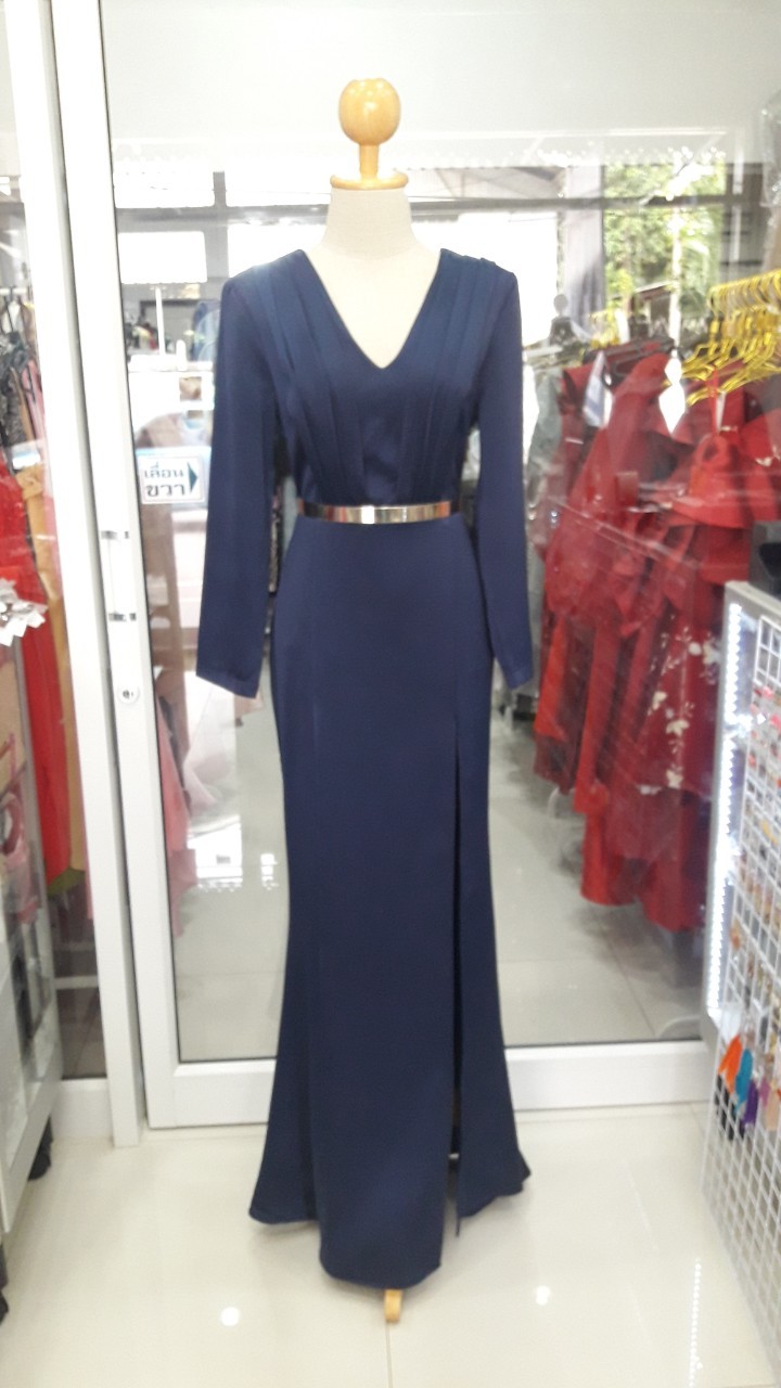 (PRE-LOVED) ราตรียาวกรมแขนยาว (L)