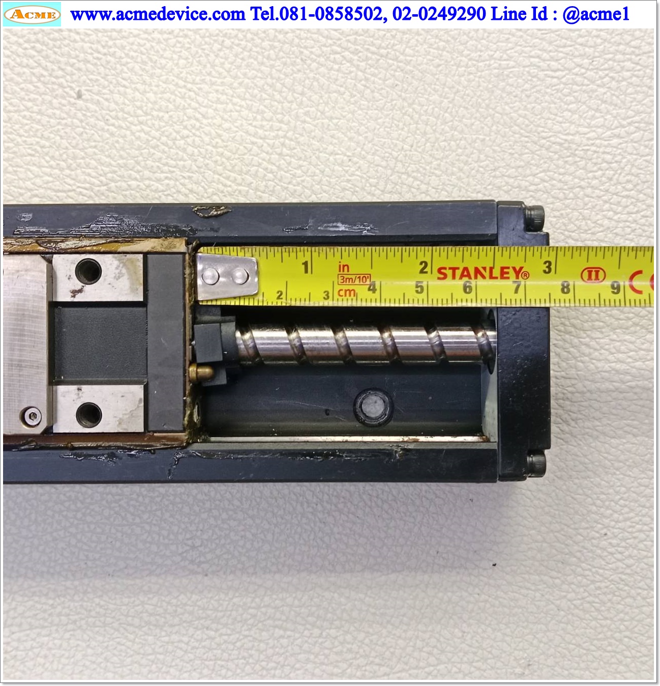 แกนสําเร็จรูป Ball Screw THK รุ่น KR33, ขนาด 60 x 225 mm, แกนโต 10, Pit 10mm, Stroke 60 mm, (หน้าแปลน 49 mm.)