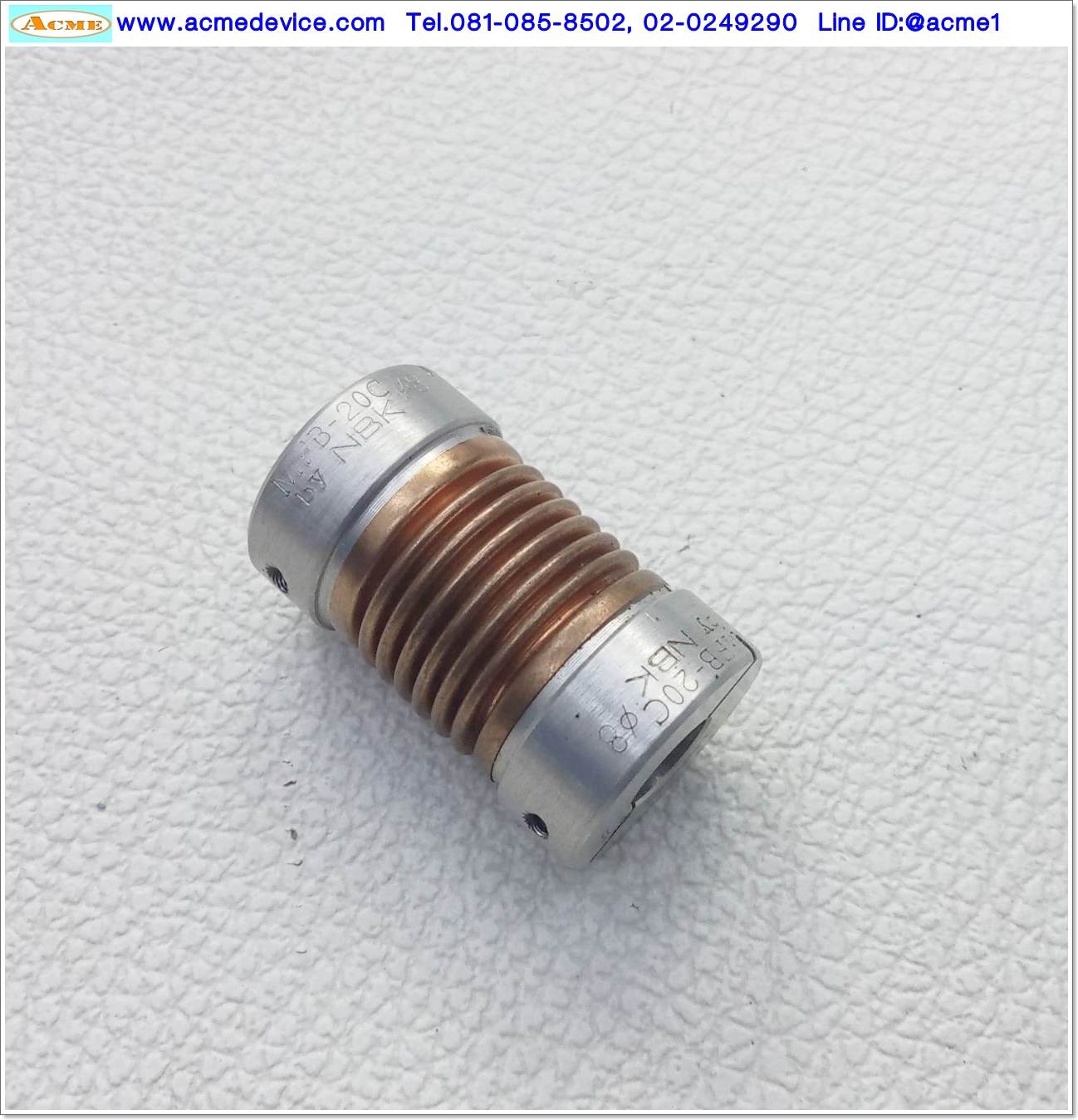 Coupling NBK ขนาด ID 8/8mm, OD 20mm, L 35mm, MFB-20C, Bellows Coupling