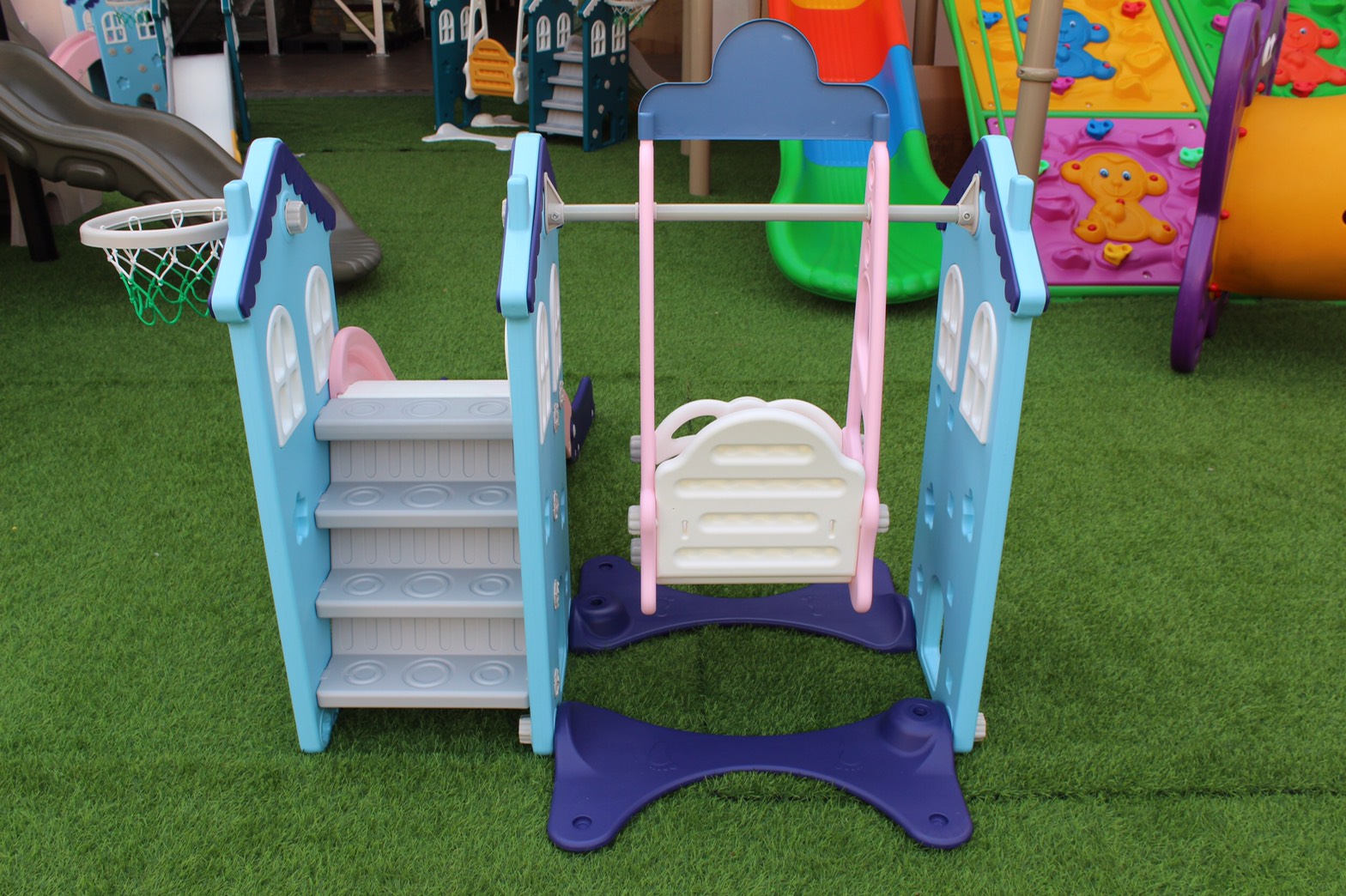 บ้านชิงช้าสไลด์&สวิง (สีฟ้า)