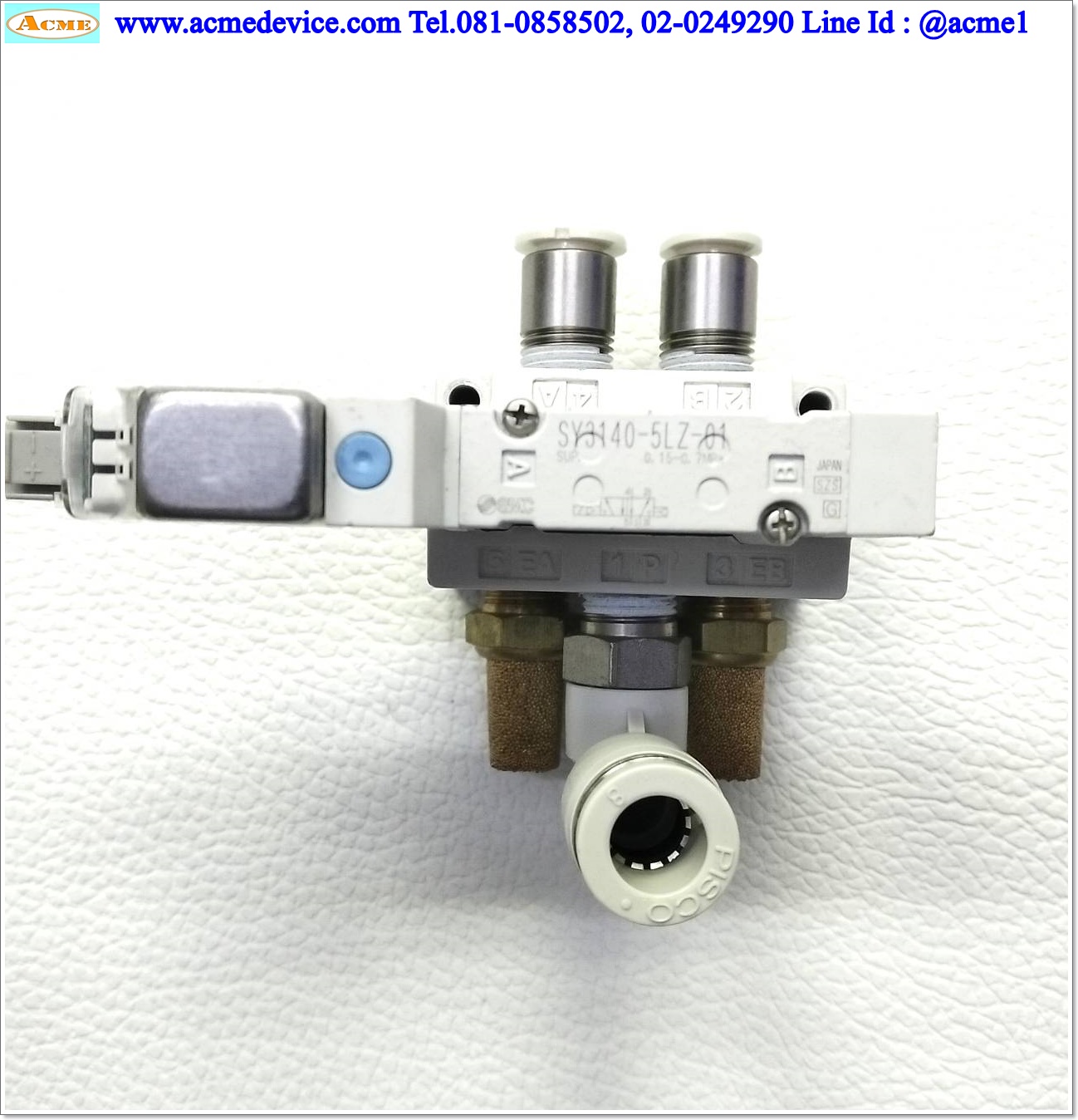 Solenoid Valve SMC รุ่น SY3140-5LZ-01, 5/2, 2-position single, Coil 24Vdc