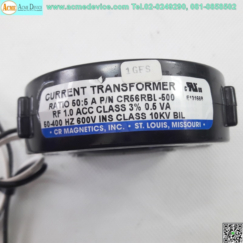 Current Transducer CR รุ่น CR56RBL-500,0.5VA, 600V, Ratio 50:5A & Control Digital Ground Fault Relay รุ่น D64RP18, 24-240VDC