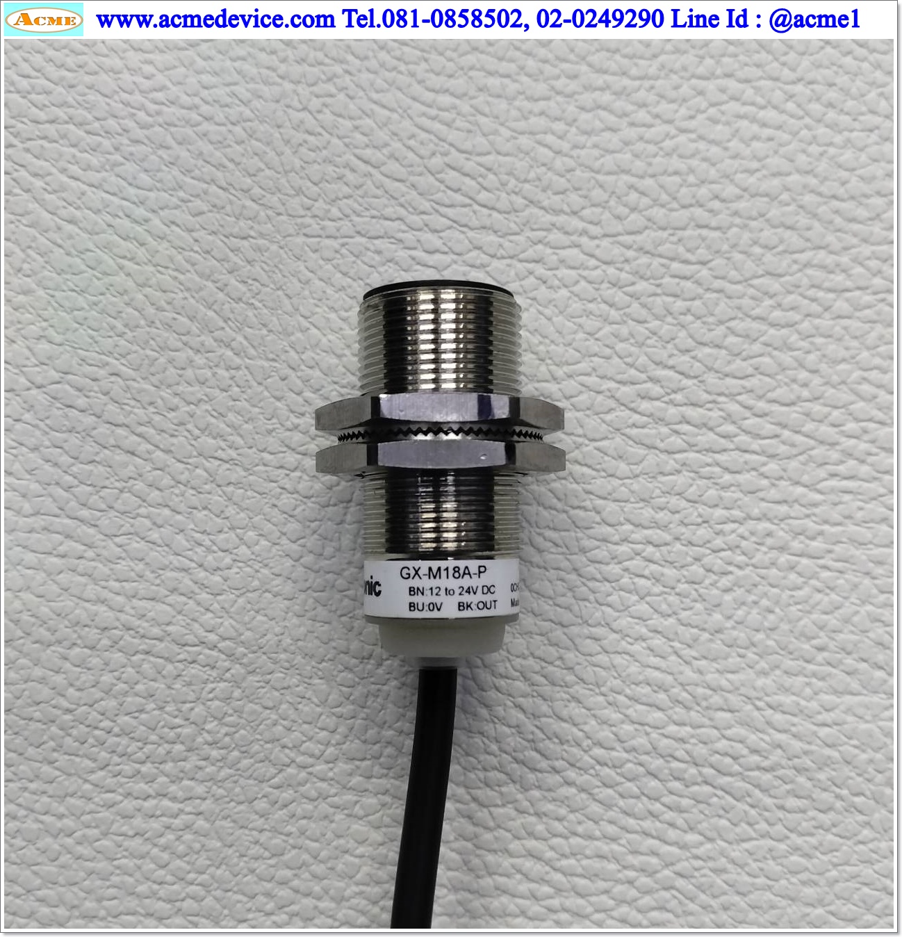 Proximity Panasonic/SUNX รุ่น GX-M18A-P, M18, ระยะ 5mm, 3wire, PNP, NO, Shielded, Inductive