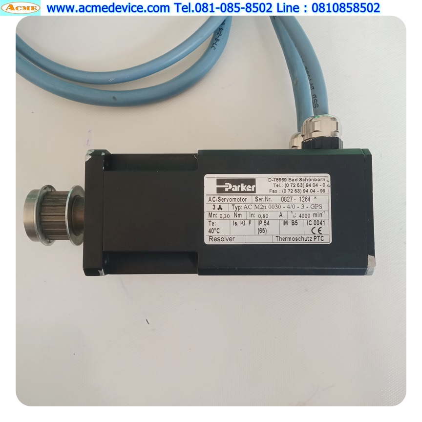 AC Servomotor Thermoschutz Parker รุ่น M2N0030-4/0-3-GPS, 0.30 Nm., 0.8A