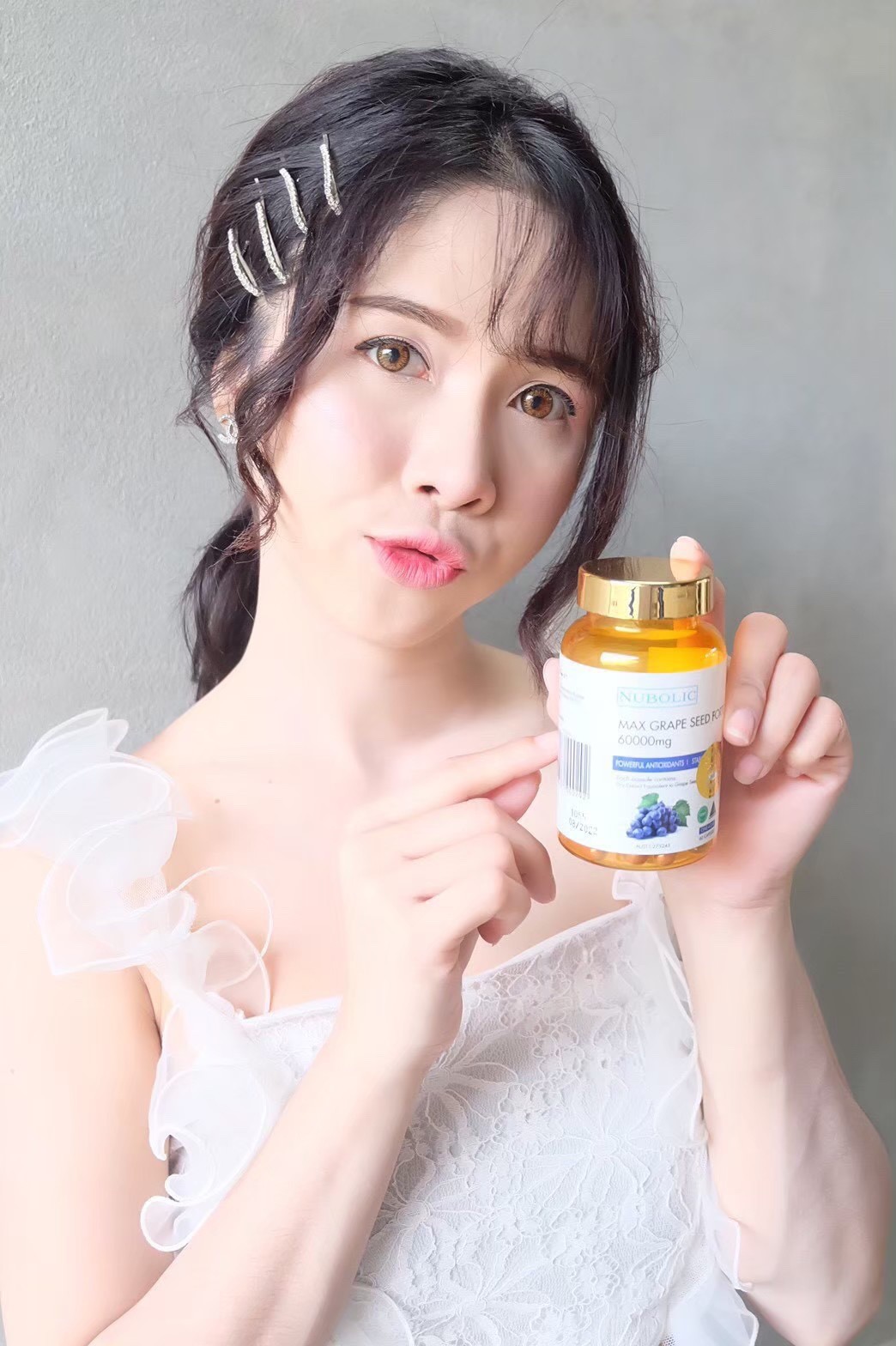 nubolicgrapeseed สารสกัดจากเมล็ดองุ่น 60,000mg. "ผิวใสออร่า ไม่ต้องพึ่งกลูตา แถมผิวอมชมพู" แพคเก็จใหม่