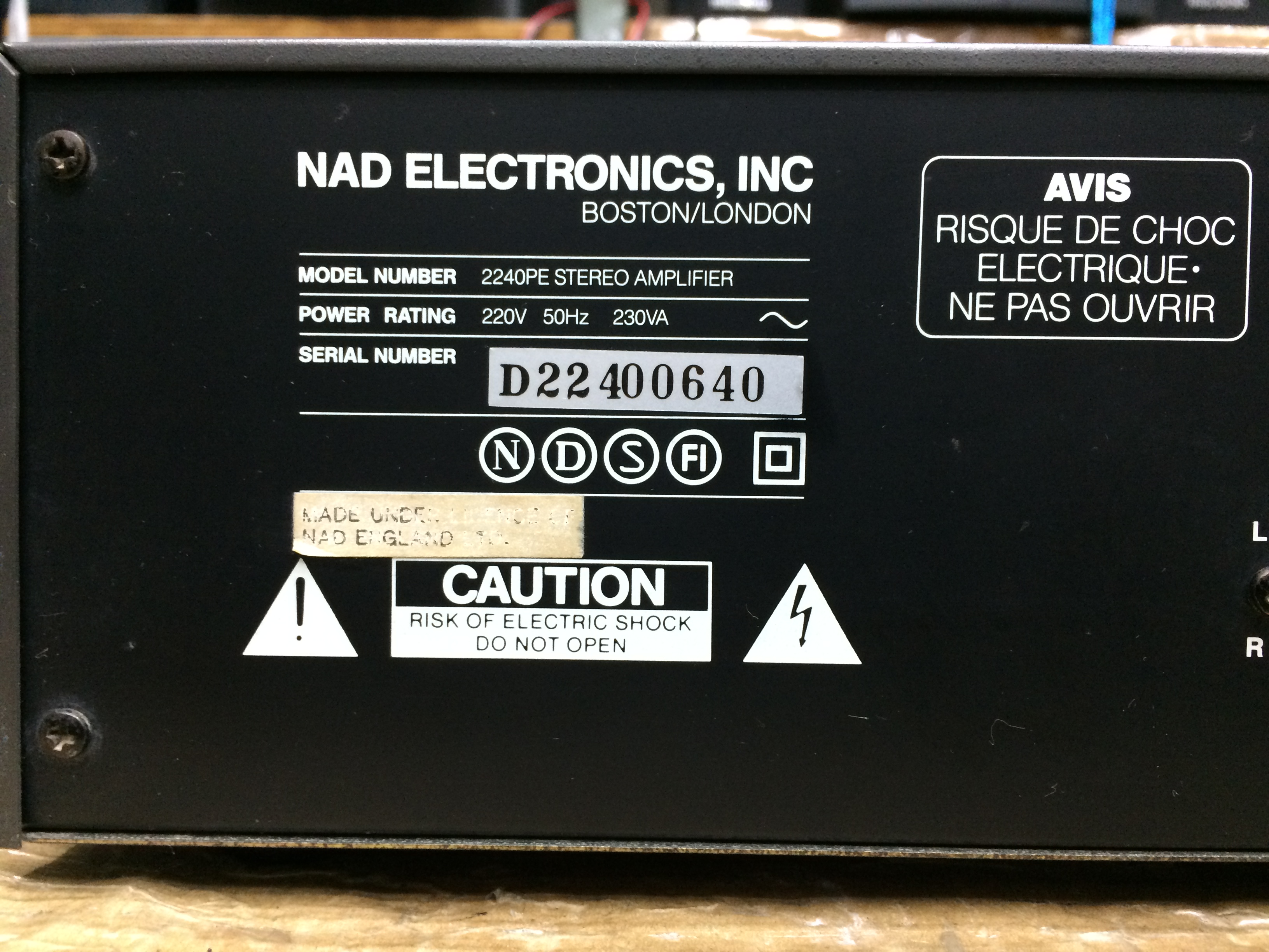 NAD 2240PE Stereo Power Amplifier