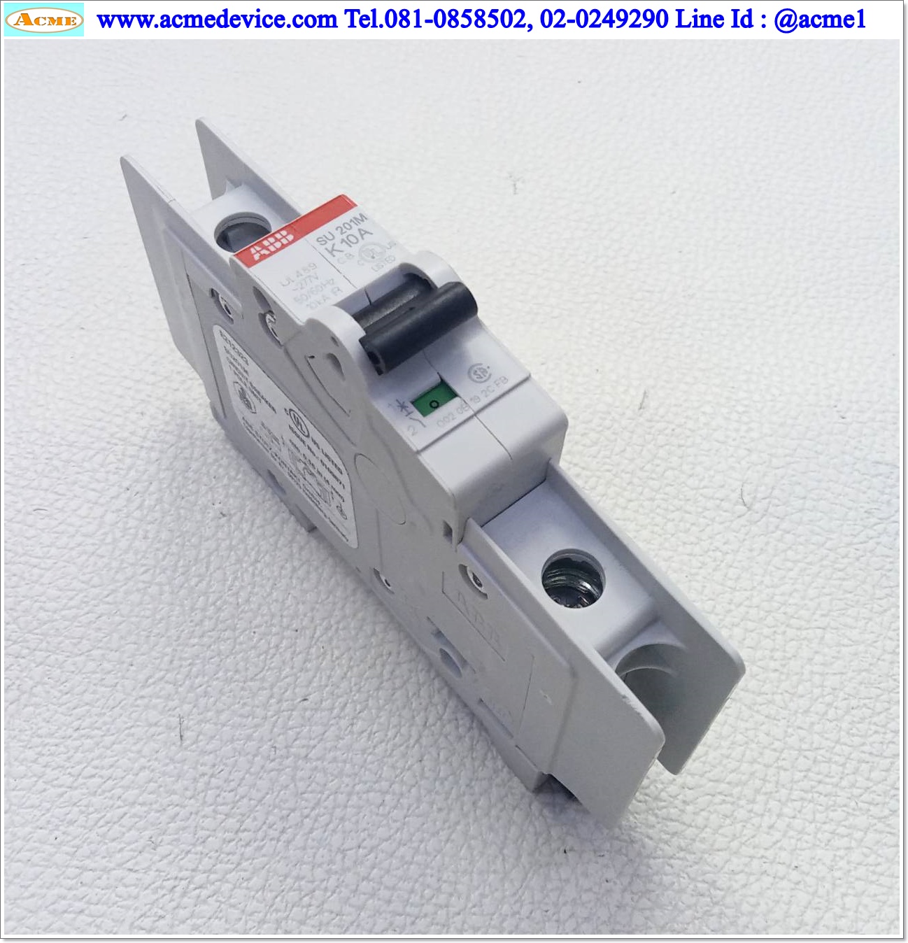 Breaker 1P ABB รุ่น SU201M-K10A, 10A, AC/DC, Maximum Voltage 277Vac/48Vdc