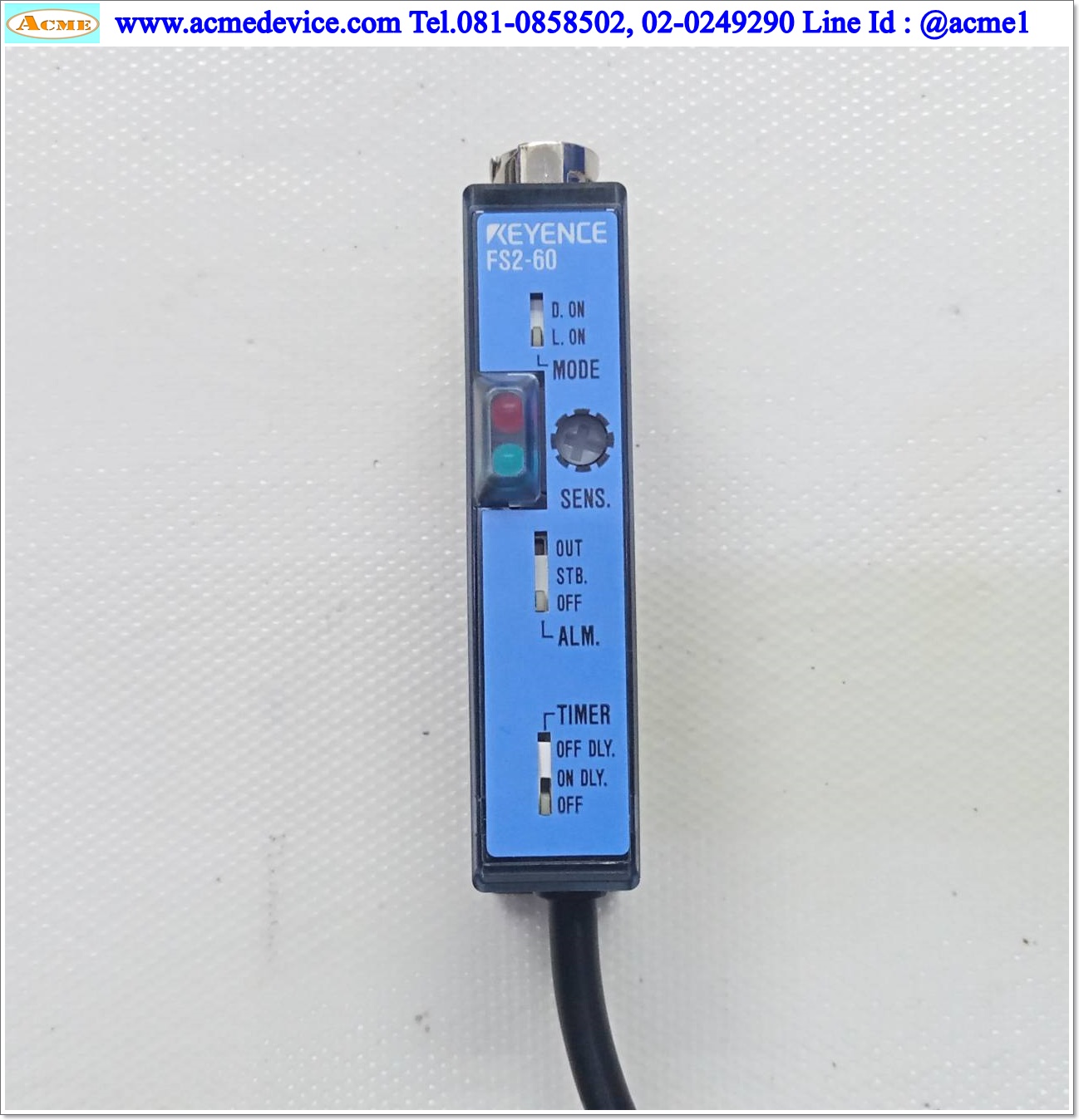Fiber Amp Keyence รุ่น FS2-60, LIGHT-ON/DARK-ON, NPN