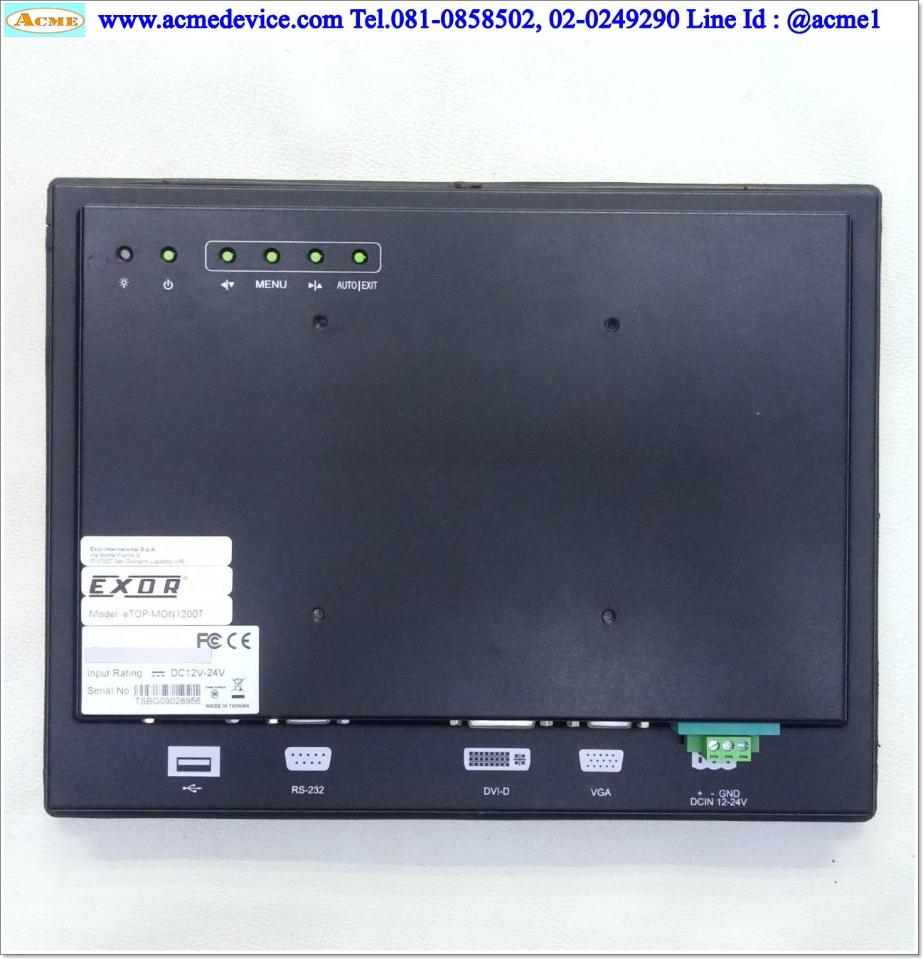 LCD Touch Screen EXOR รุ่น eTOP-MON1200T, 12-24 Vdc, ขนาด 12.1"