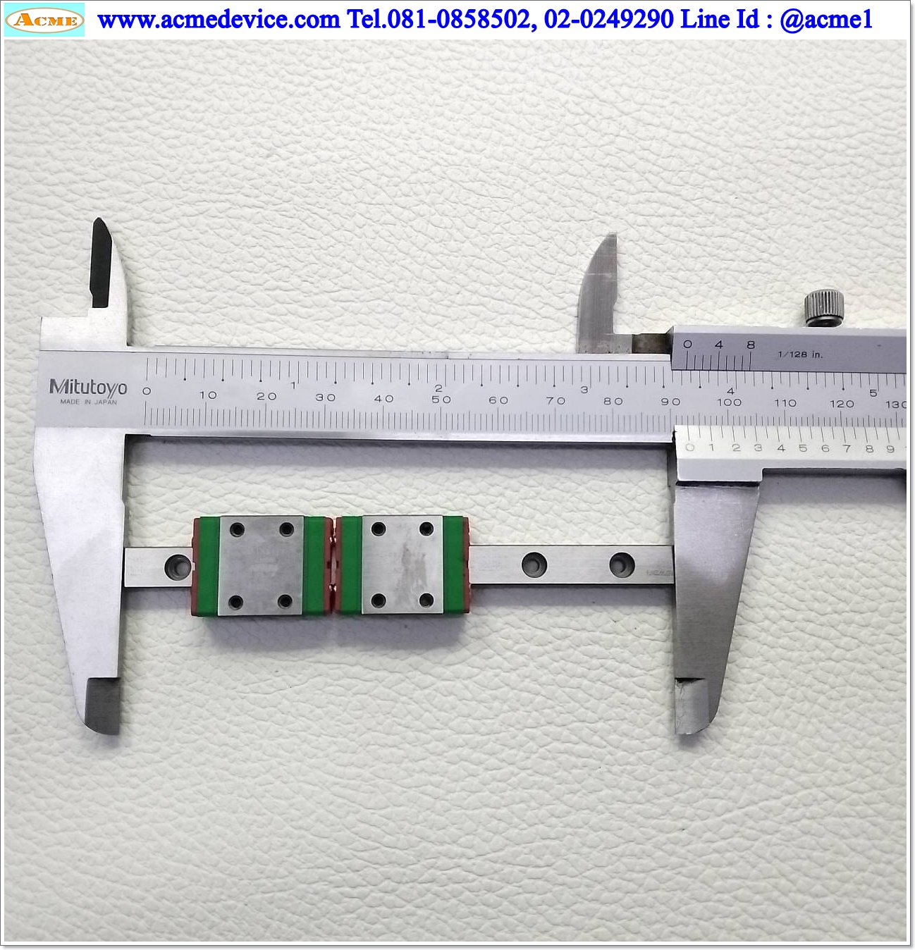 Linear Block and Rail Hiwin รุ่น MGN7, รางสไลด์ขนาด 7 mm. x 93 mm. ( 2 Block )