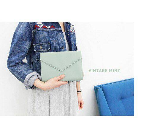 กระเป๋าใส่มือถือ iPad Tablet สีเขียววินเทจ