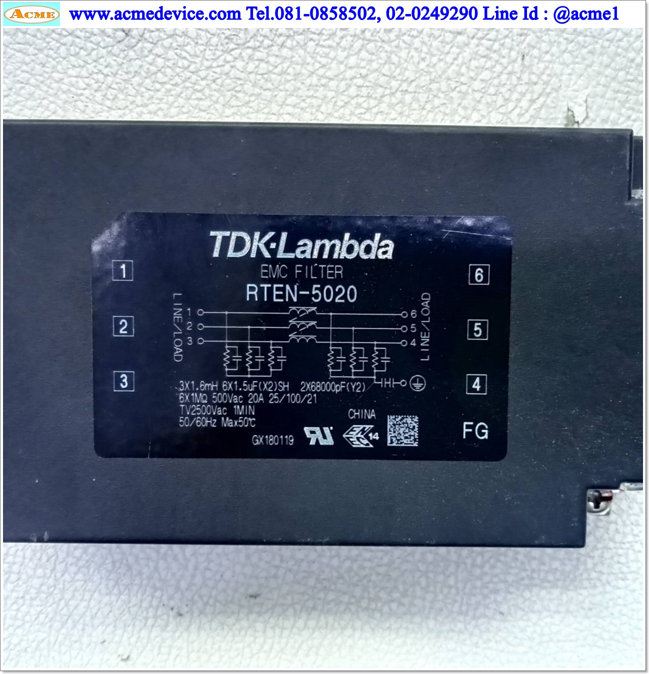 Noise Filter TDK รุ่น RTEN-5020, 3PH, 500V, 20A