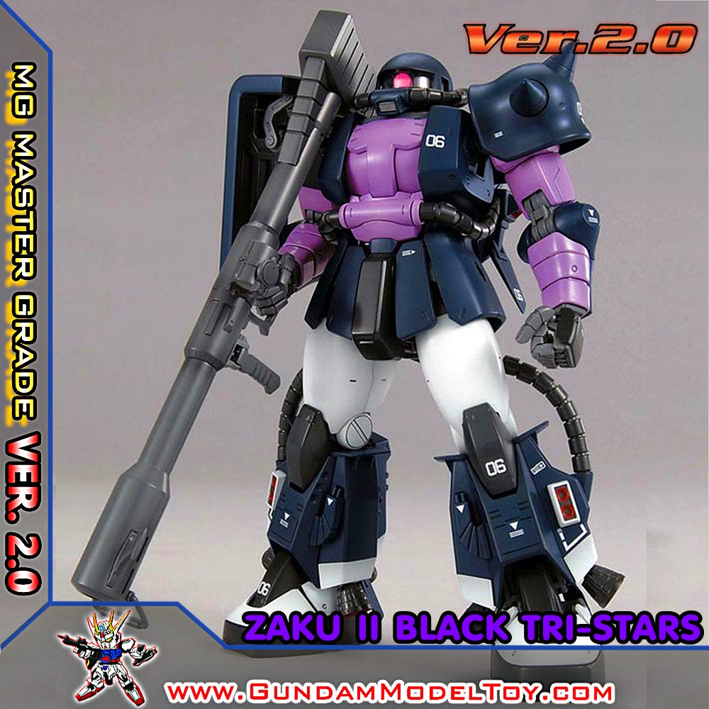 BANDAI MG 1/100 ZAKU II BLACK TRI-STARS VER.2.0 ซาคุ 2 แบล็ค ไตร สตาร์ส เวอร์ชั่น 2.0 โมเดล กันดั้ม กันพลา PS TOYLAND