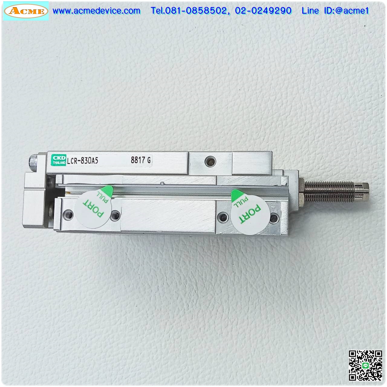 Compact Guide Cylinder CKD รุ่น LCR-83OA5, absorber stopper, Bore 8 mm, Stroke 30 mm