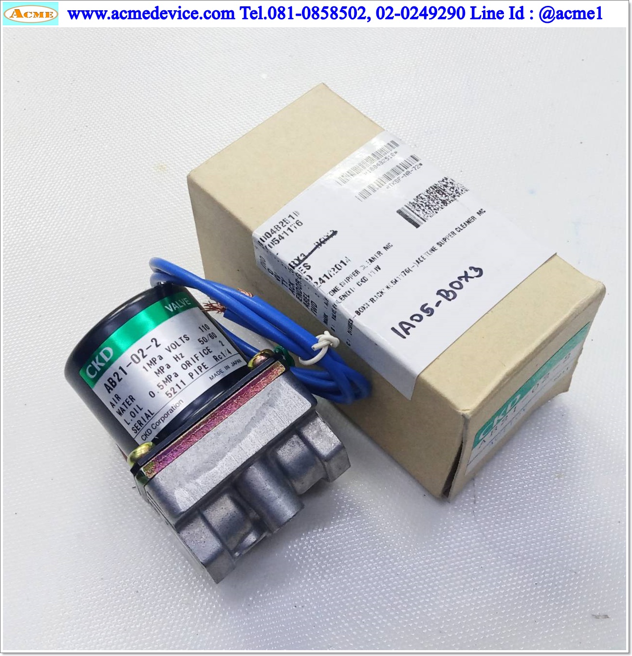 Solenoid valve CKD รุ่น AB21-02-2, 1MPa, 1/4, 110Vac