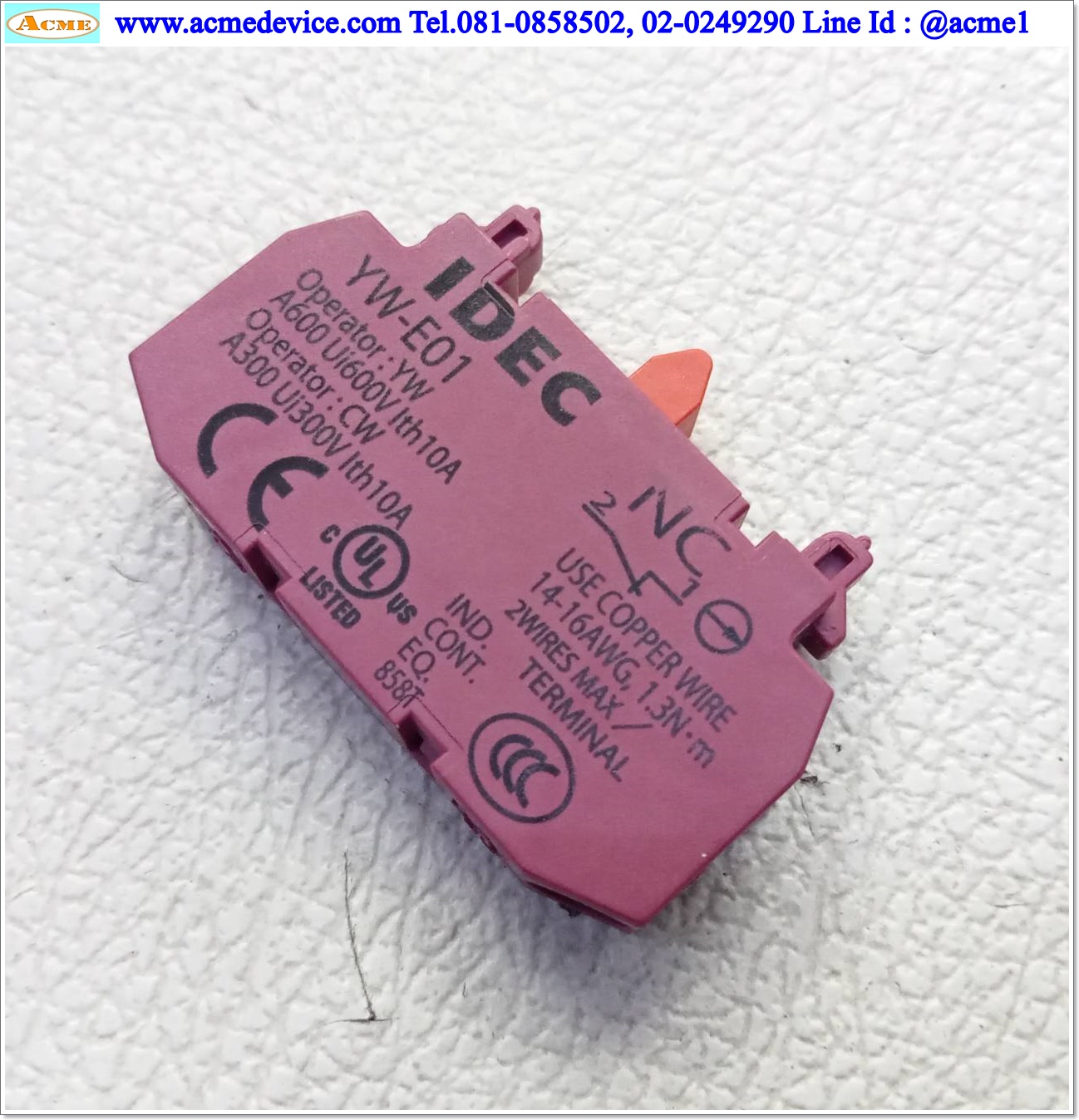 Contact Block Idec รุ่น YW-E01, 1NC