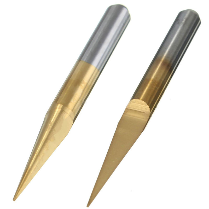 ดอกเอ็นเกรฟวิ่ง 10 องศา ปลาย 0.1 mm เคลือบไทเทเนียม 10 Pcs Titanium Coated Carbide Engraving tool, PCB Bit, Router Tool