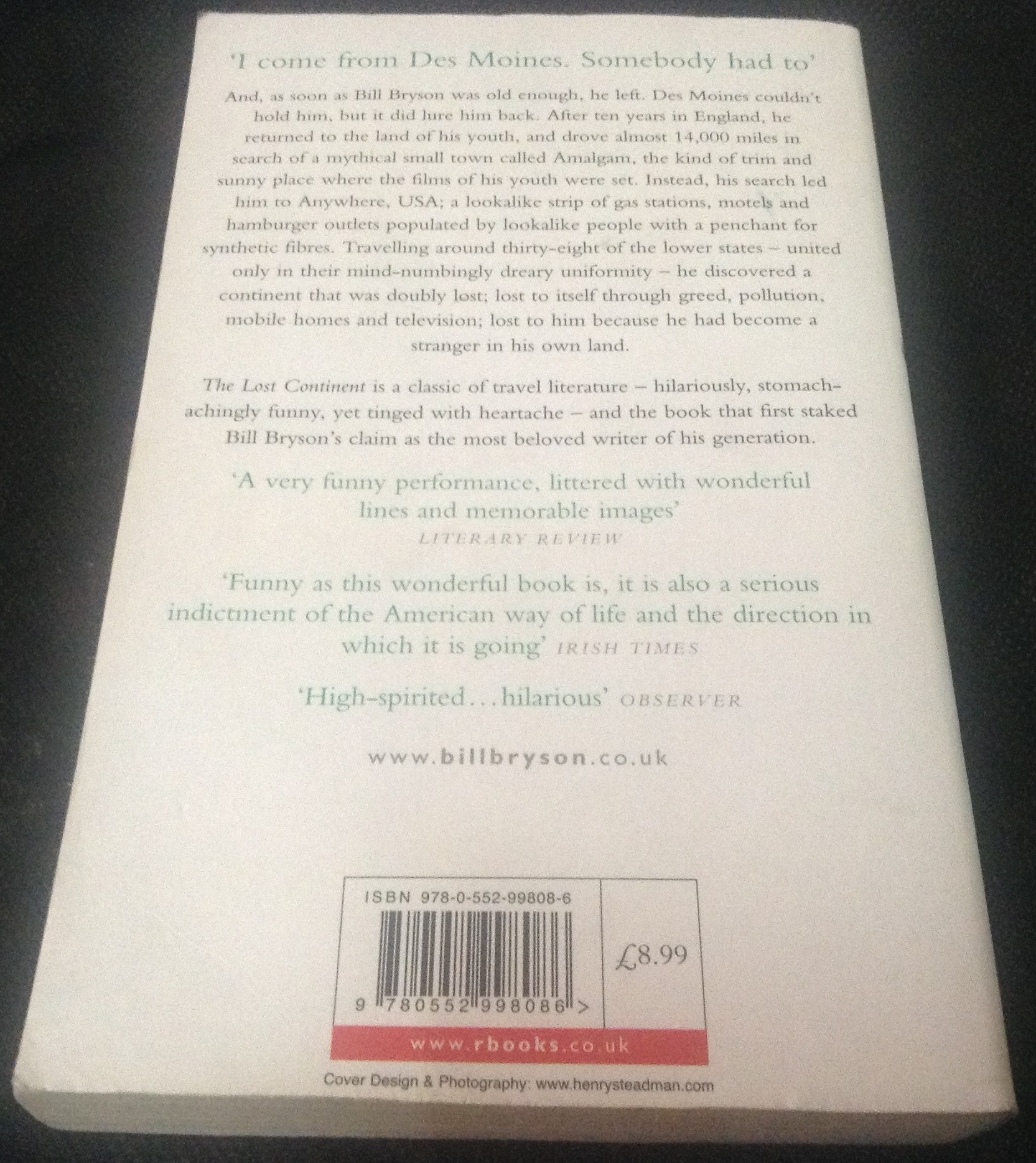 (สั่ง9จ่าย7) The Lost Continent: Travels in Small-Town America Bill Bryson ราคา 330