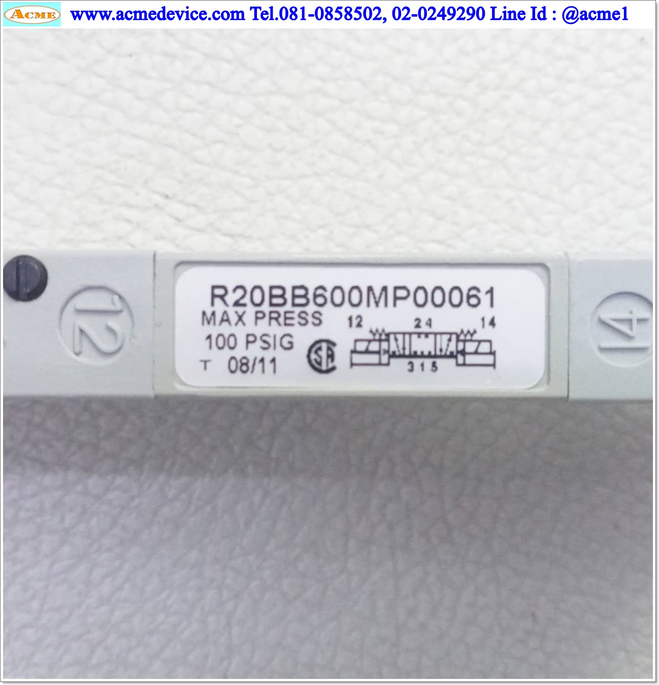 Solenoid Valve รุ่น R20BB600MP00061, 5/2, 2-Position, Coil 24V