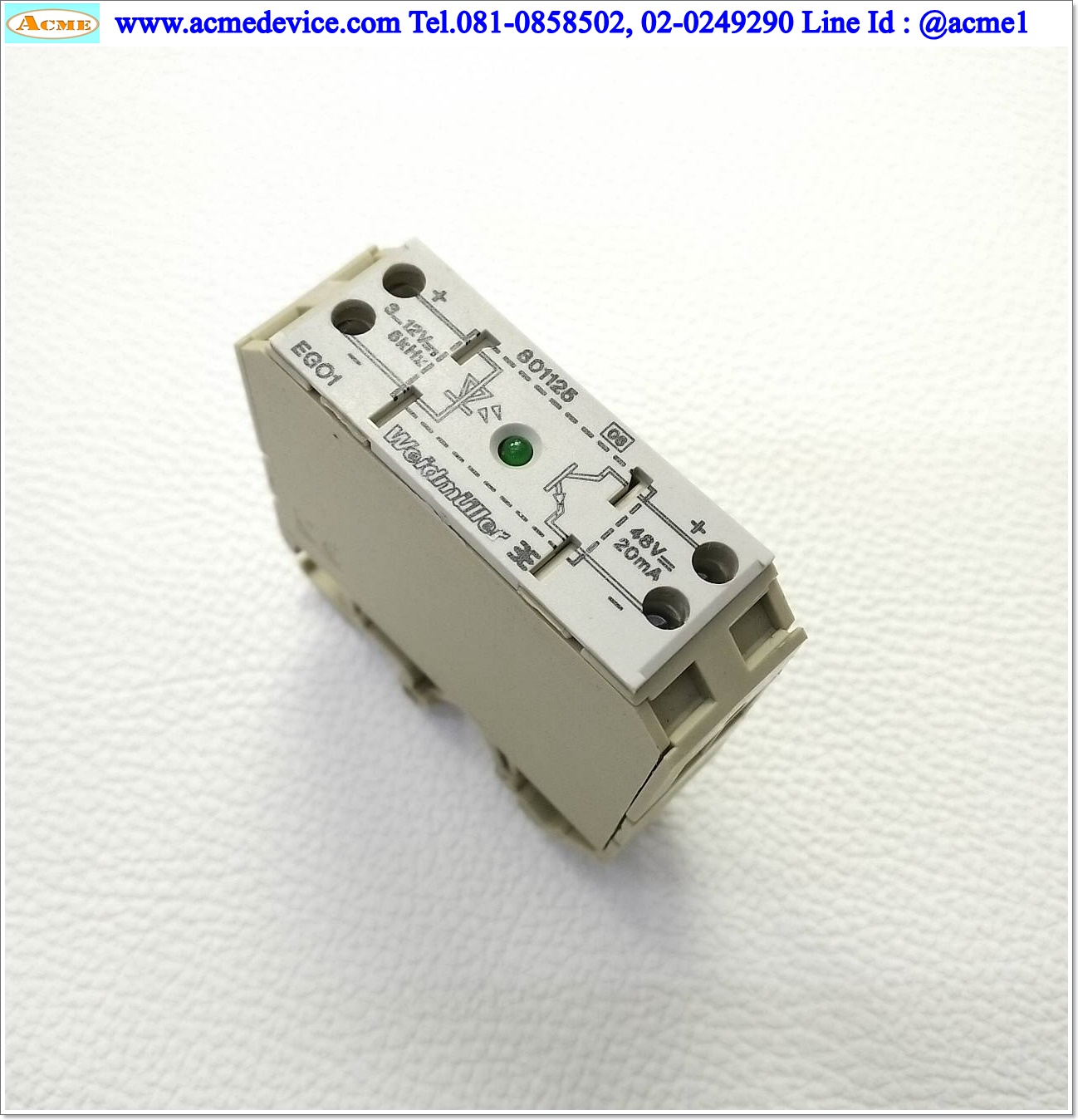 Solid State Relay Weidmuller รุ่น EG01 801125,Input 3 to 12 Vdc, Output 48Vdc, 20mA
