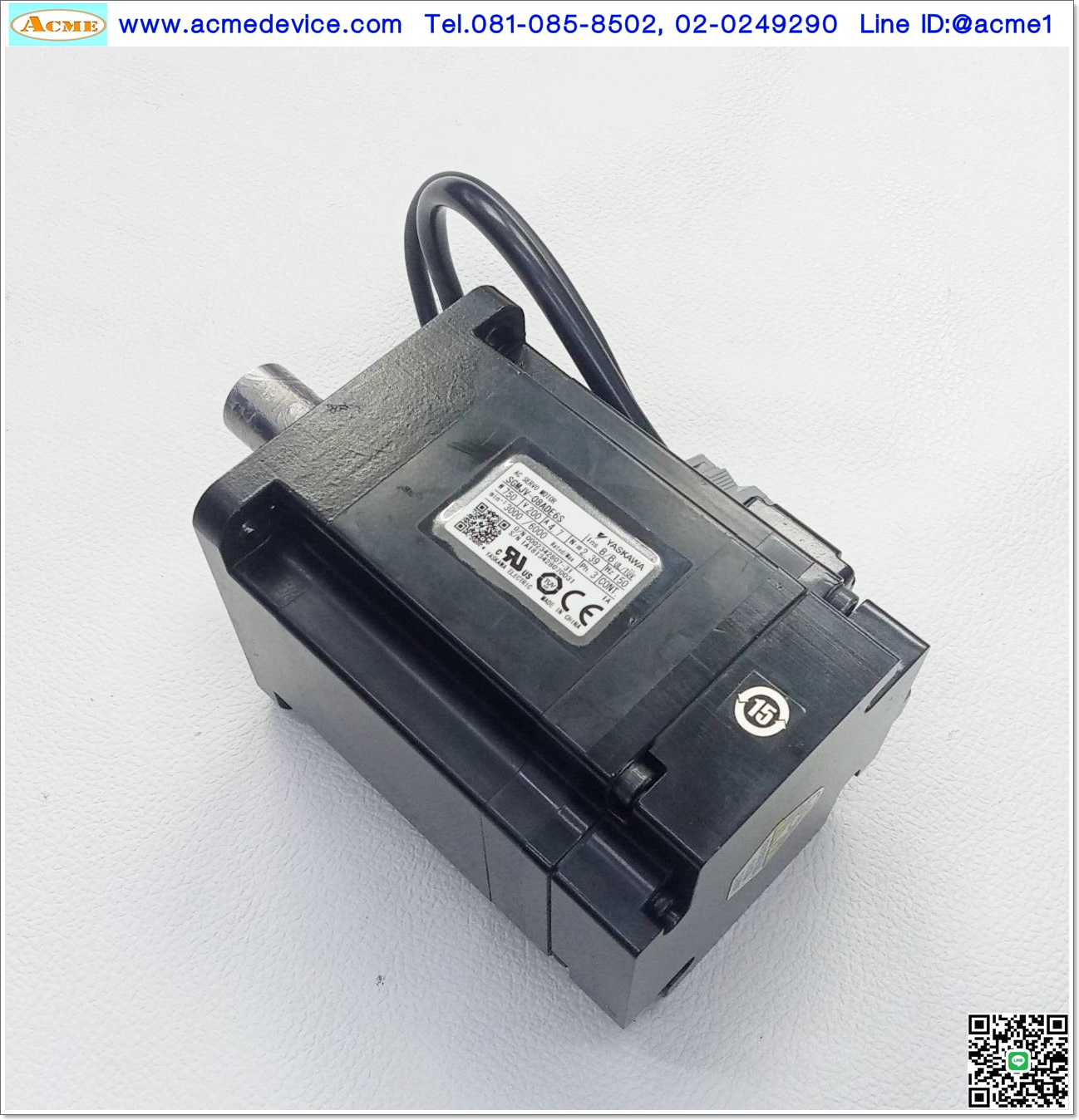 Servo Motor Yaskawa รุ่น SGMJV-08ADE6S, 750W