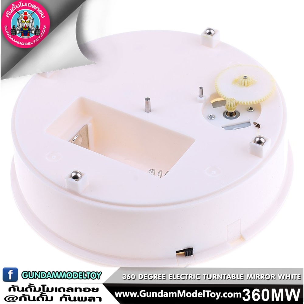 ฐานหมุนโมเดลพื้นกระจกสีขาว 360 DEGREE ELECTRIC TURNTABLE MIRROR WHITE เครื่องมือ อุปกรณ์ต่อโมเดล กันดั้ม กันพลา