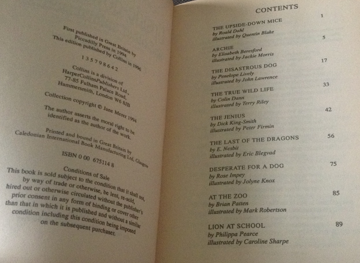 The Upside Down Mice And Other Animal Stories by Jane Merer ราคา 90