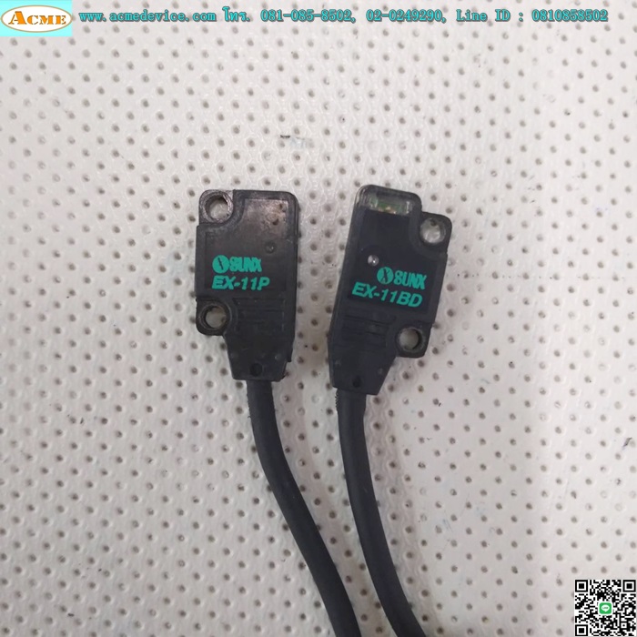 Photoelectric Panasonic/SUNX รุ่น EX-11BD + EX-11P, ระยะ 150mm, Dark-ON, NPN, (รับ-ส่งด้านหน้า)