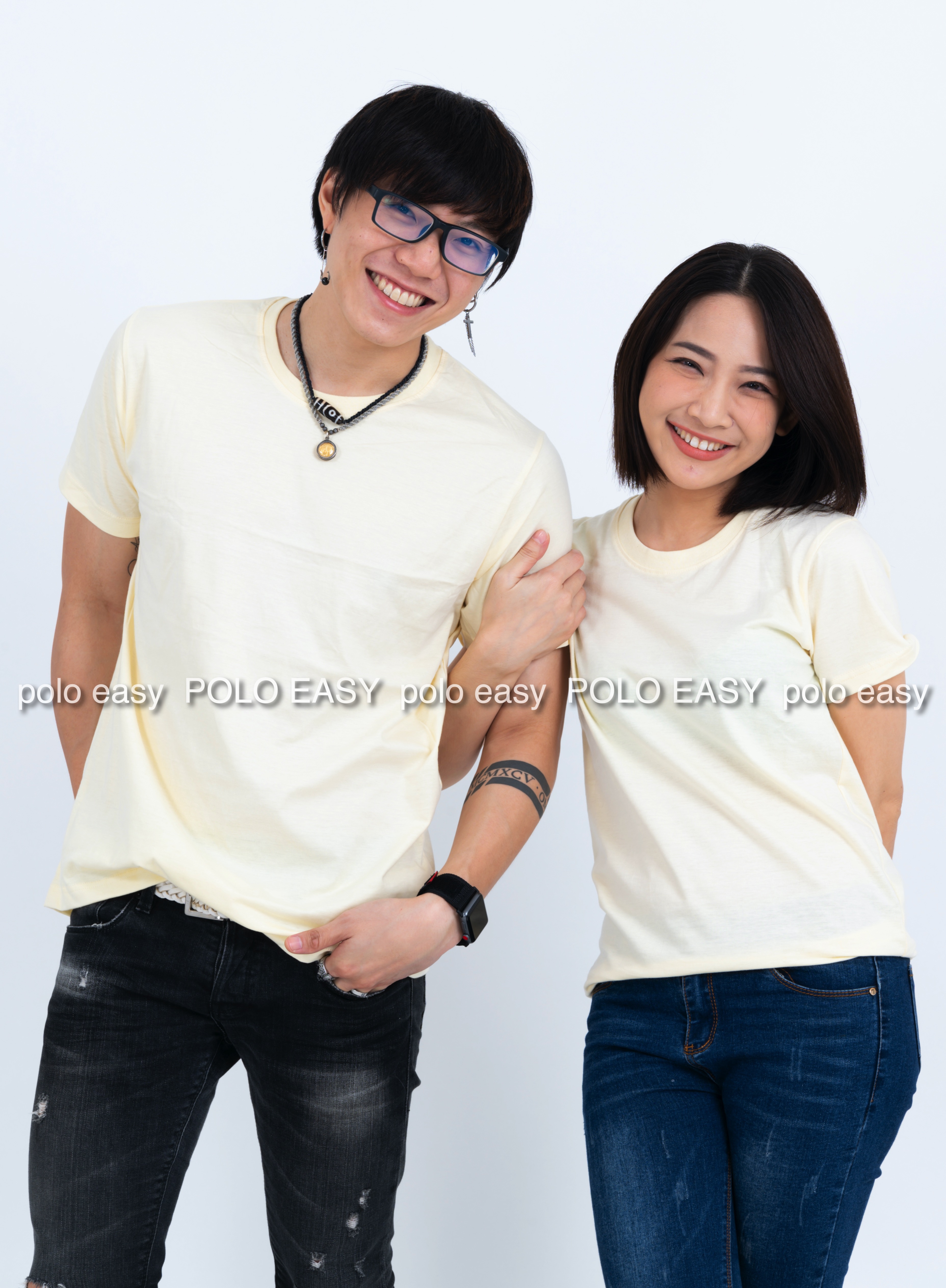 4XL เสื้อยืด สีครีม คอกลมแขนสั้น Size 4XL แขนสั้น