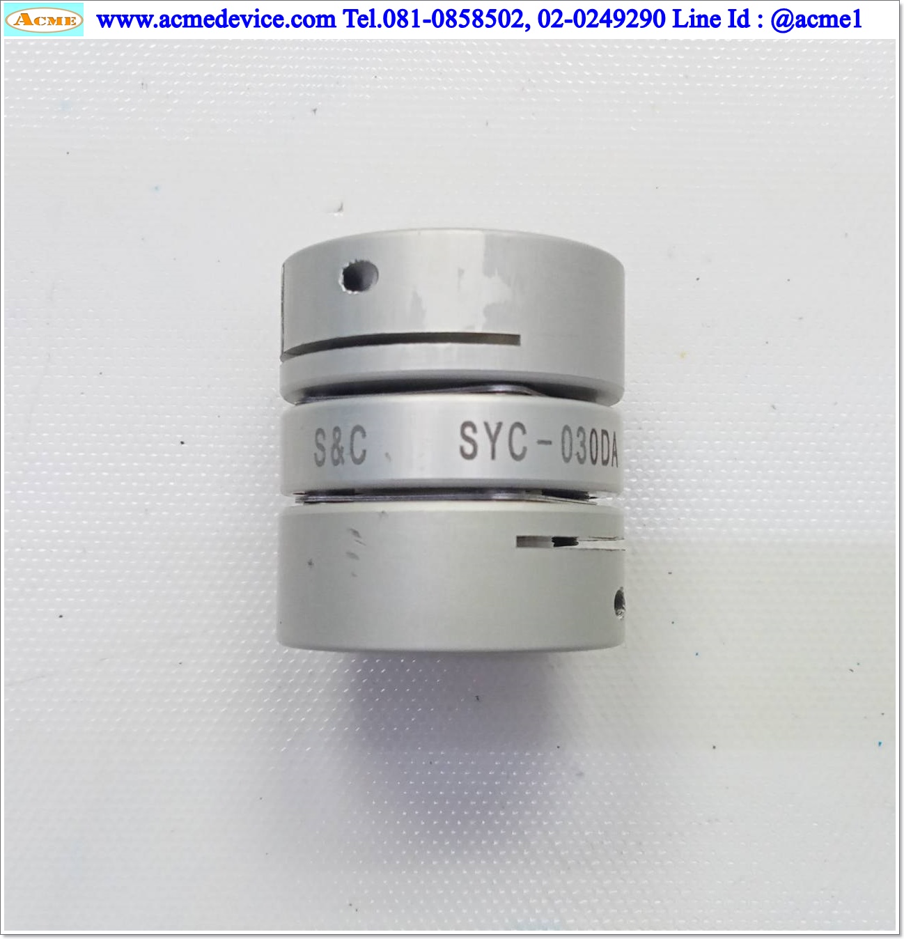 Coupling S&C ขนาด ID 13/13mm, OD 34mm, L 36mm, Aluminum, SYC-030DA