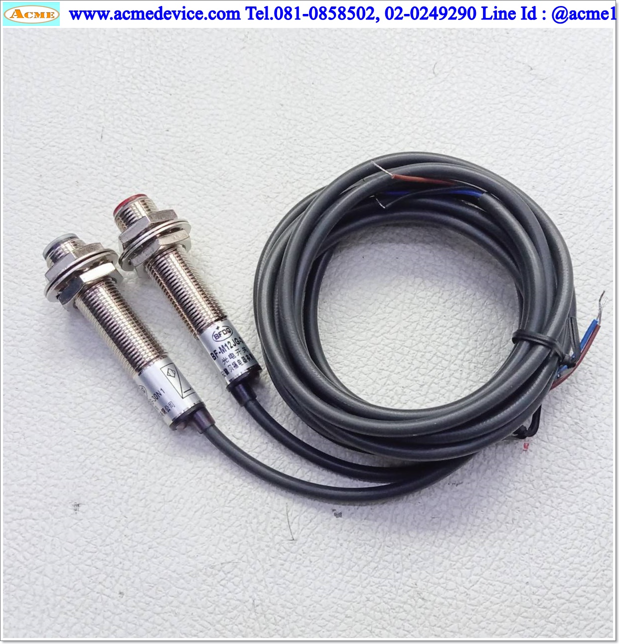 Photoelectric Bfkdo รุ่น EF-M12JG-30N1/L, M12, ระยะ 20m, NPN, NO, (รับ-ส่ง)
