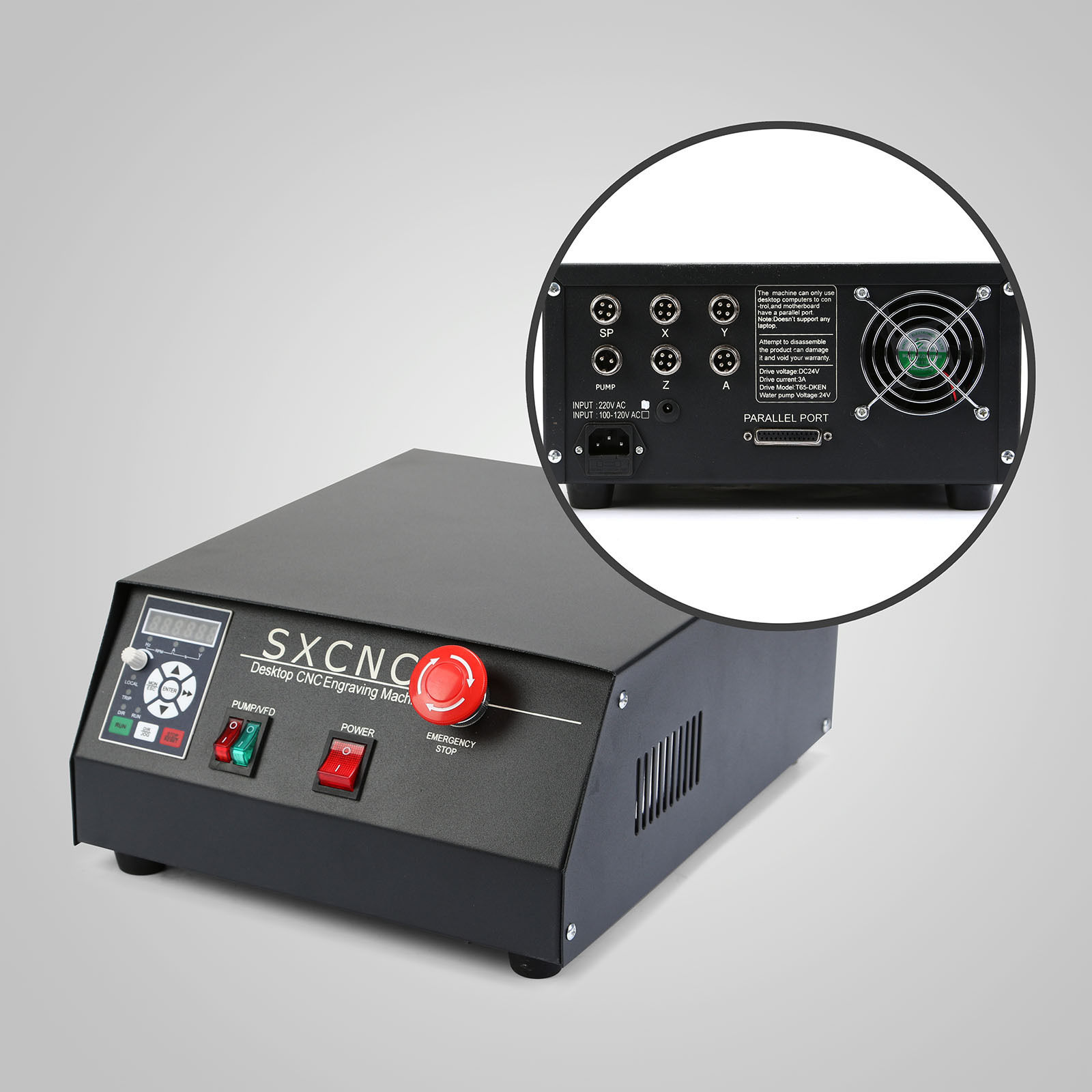 Mini CNC 6040 4 Axis ชิ้นงาน X 400mm Y600 mm Z 100 mm สี่แกน Spindle 2200W