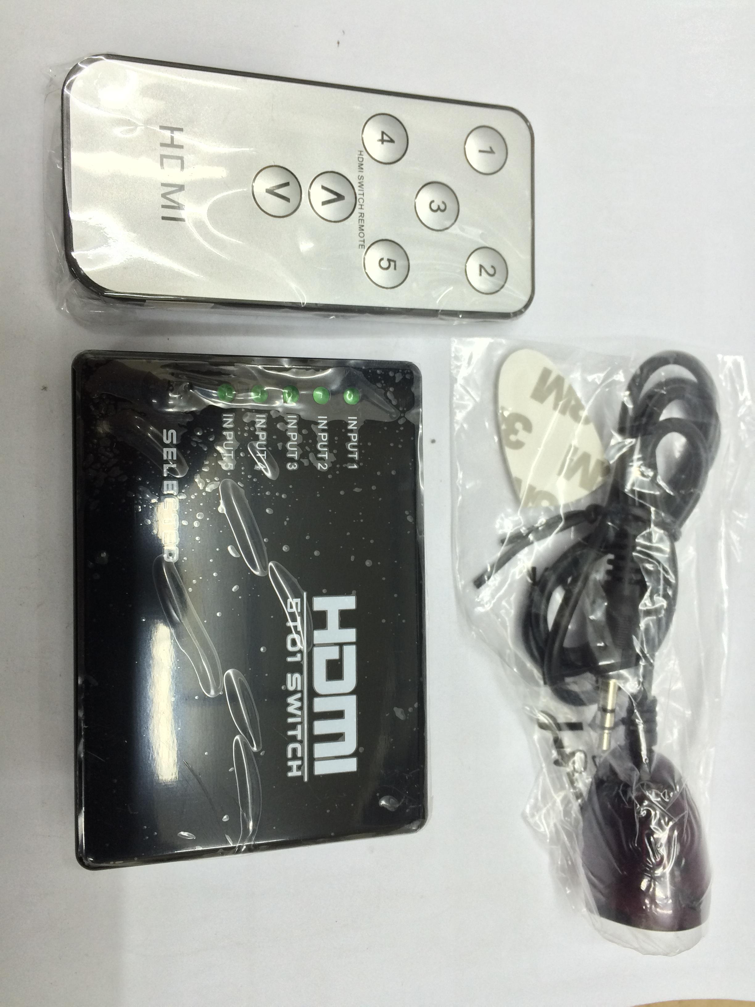 HDMI (V1.4b 3D 1080P) Switcher เข้า 5 ออก 1 + Remote