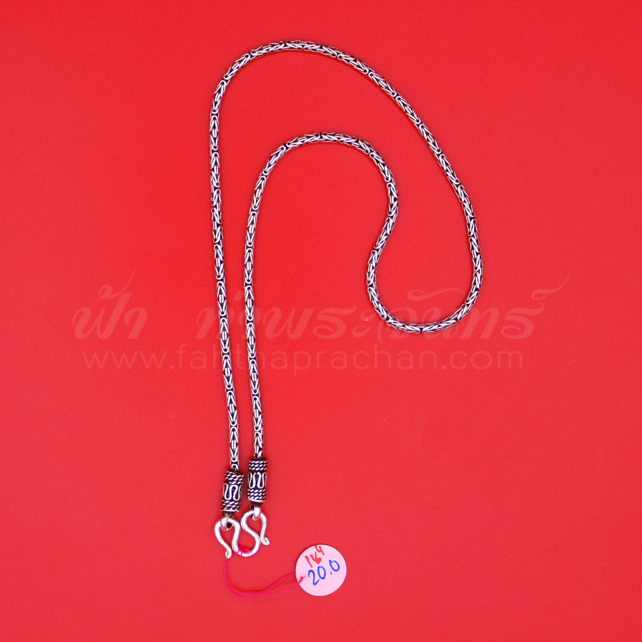 สร้อยคอเงินแท้ 92.5 ลายบาหลี หัวจรวด รมดำ