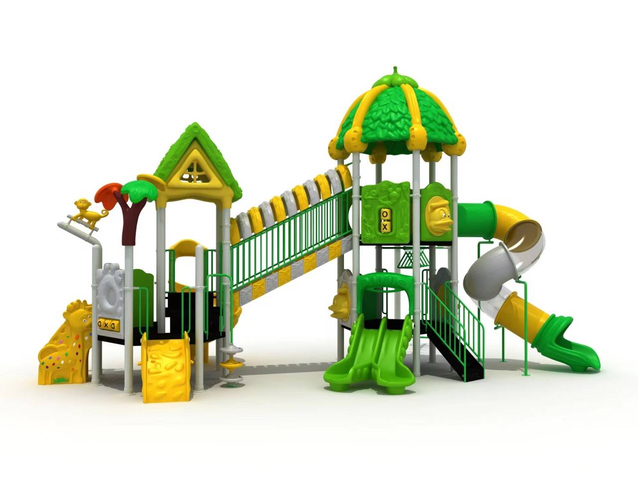 เครื่องเล่นสนามกลางแจ้ง ชุด บ้านกรีนสไลด์ Playground สนามเด็กเล่น