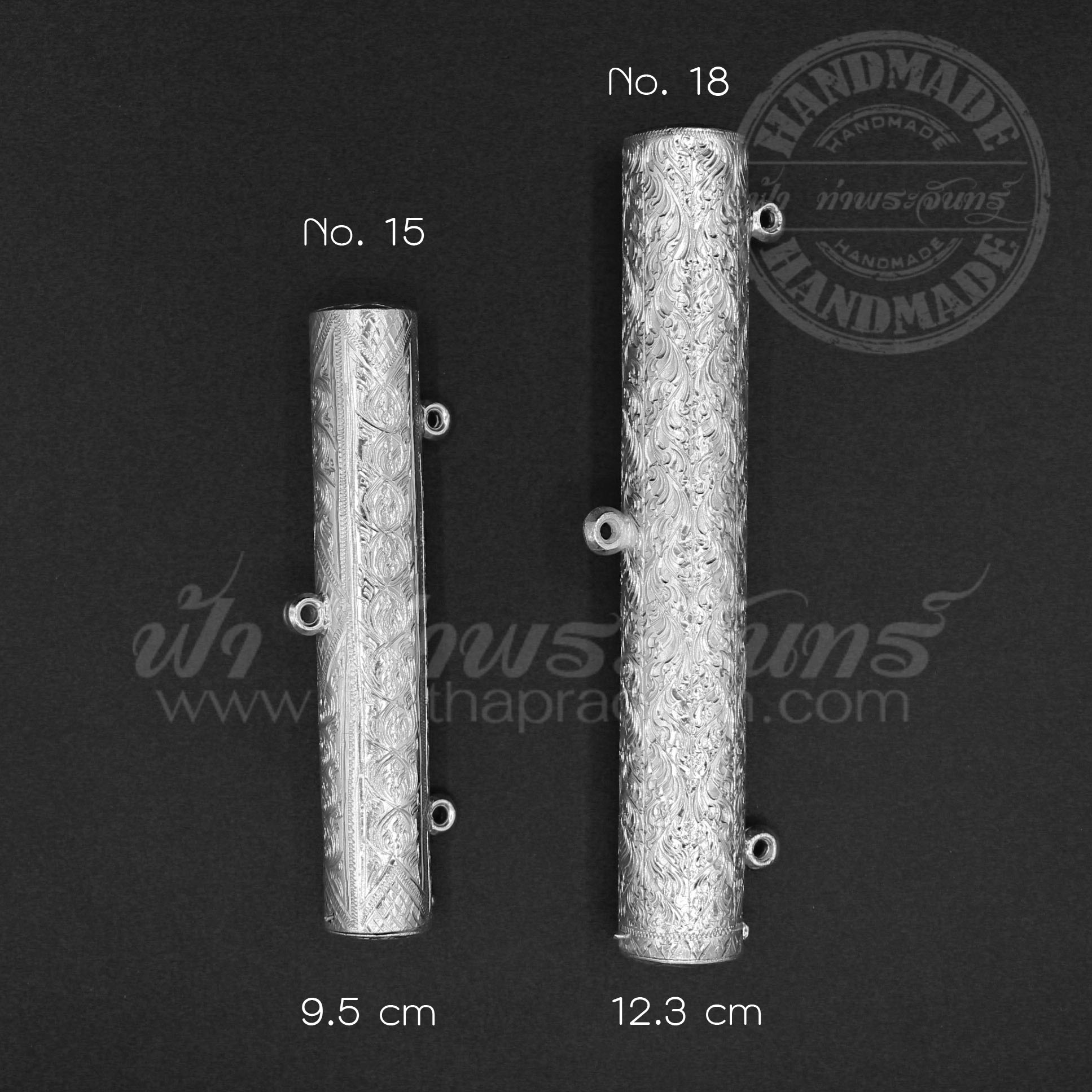 ตะกรุดเงิน 92.5% ทึบแกะลาย No.15