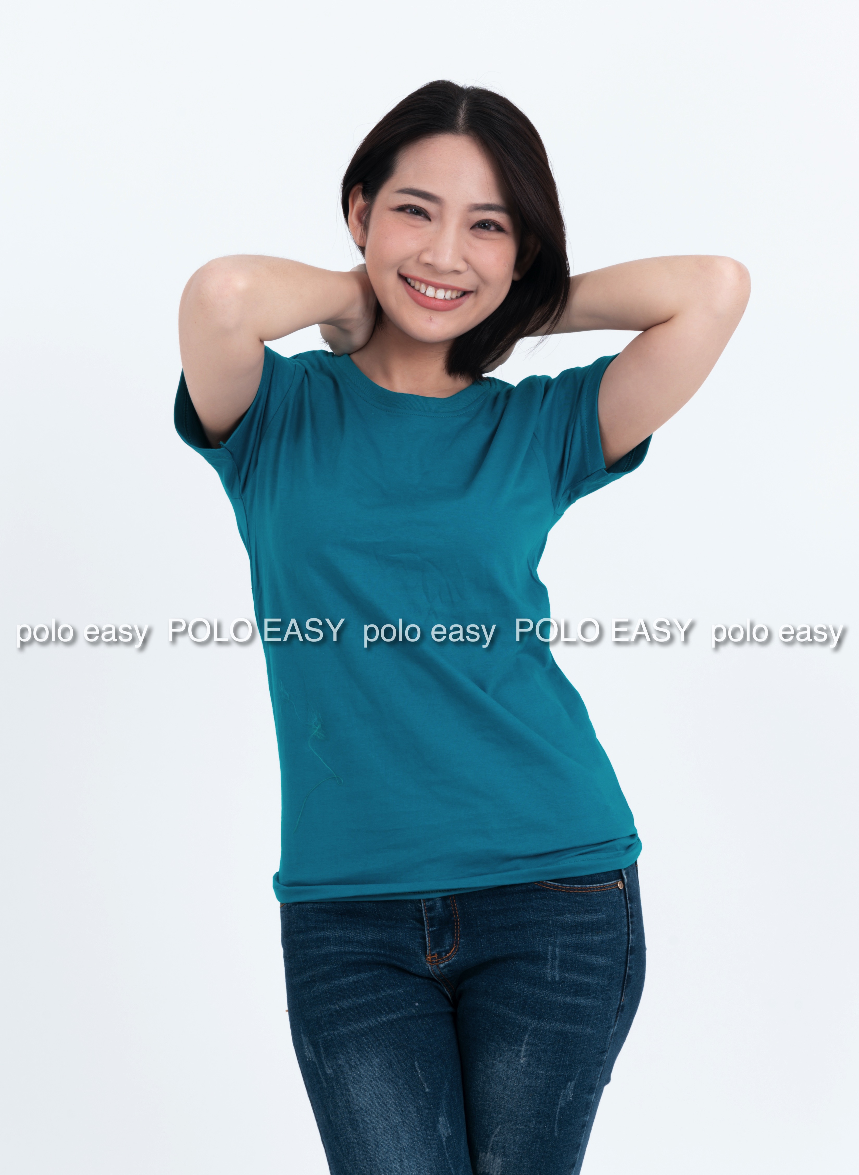 M เสื้อยืด สีเขียวหยก คอกลม แขนสั้น Size M