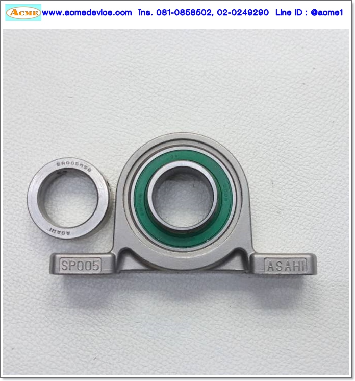 Bearing Pillow Block Asahi รุ่น SP005, ER005MSG, Stainless, Shaft Dia 25 mm