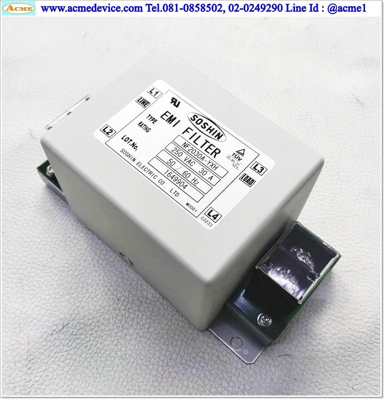 Noise Filter Soshin รุ่น NF2030A-YXH, 250V, 30A