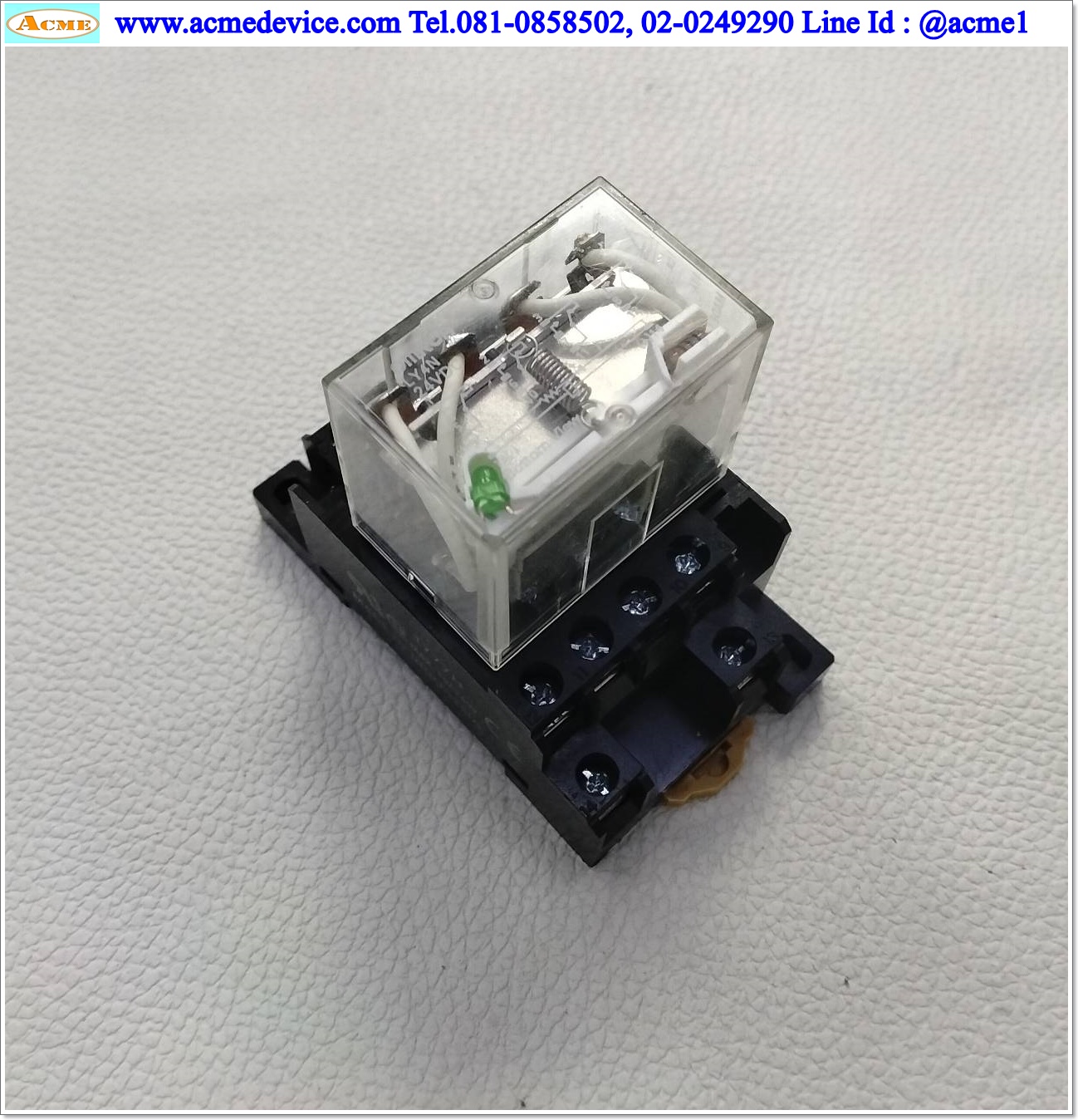 Relay Omron รุ่น LY4N, Coil 24Vdc + Socket