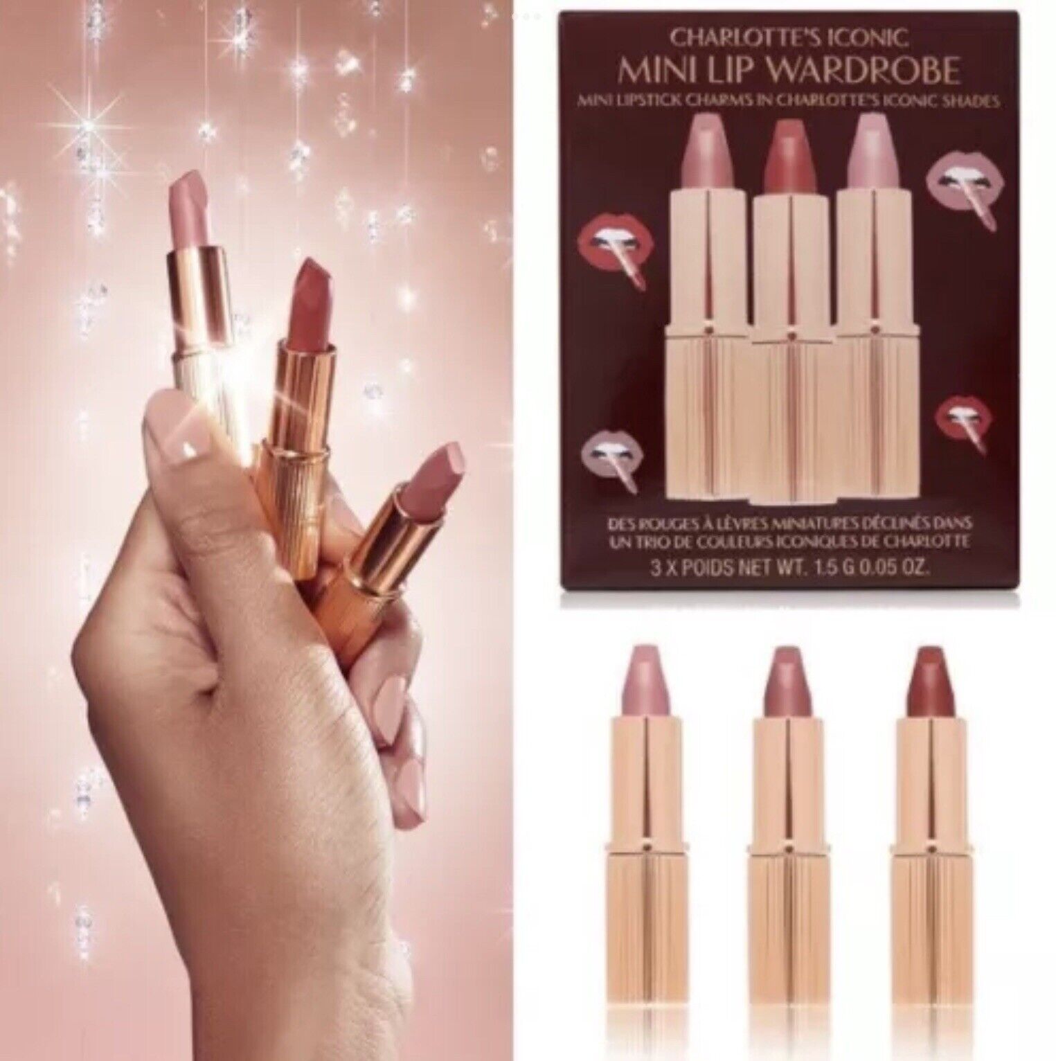 ลิปชาร์ลอต ทิวเบอรี่ Charlotte's Iconic Mini Lip Wardrobe 3x1.5g