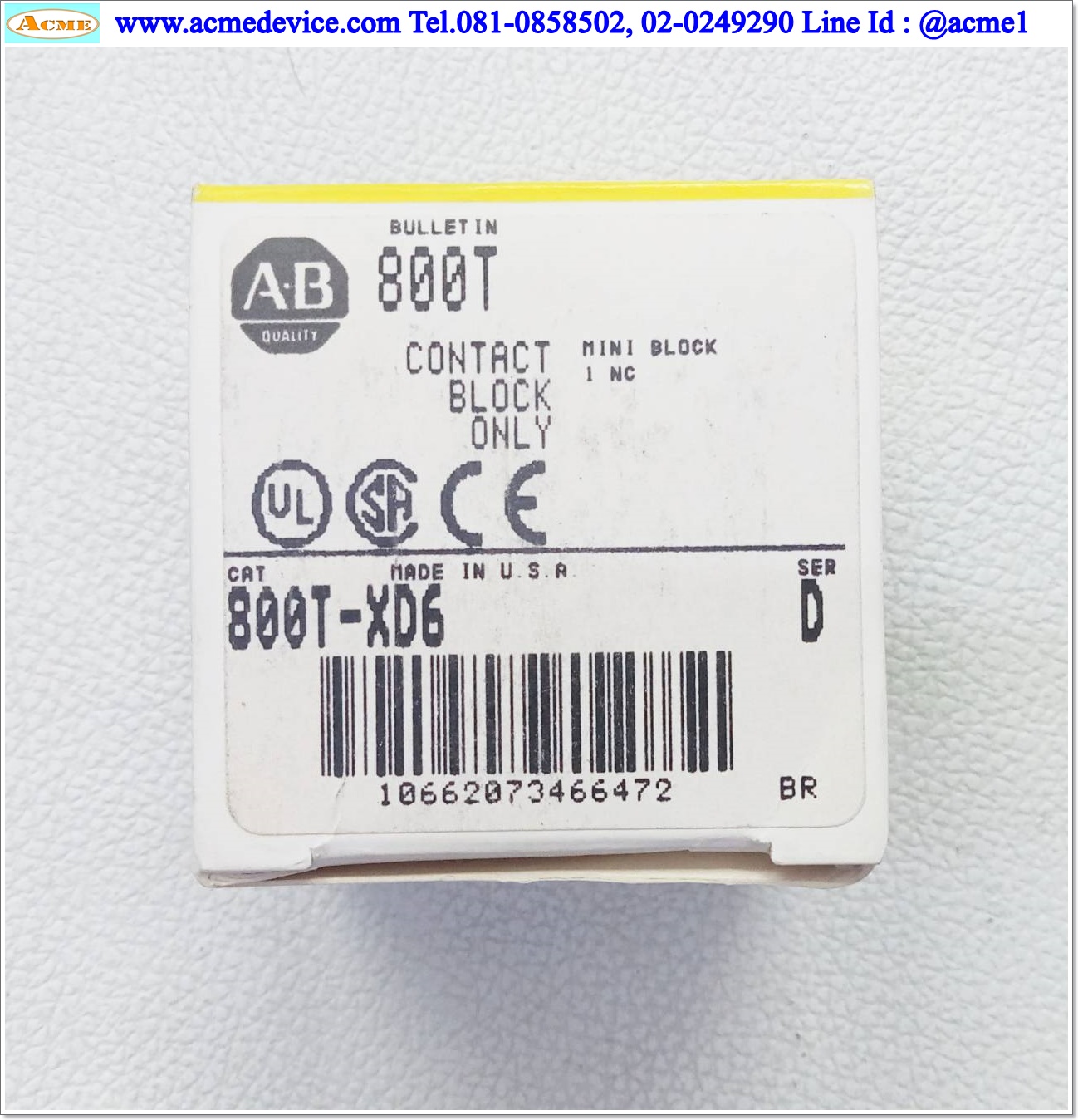 Contact Block Allen-Bradley รุ่น 800T-XD6, 1NC