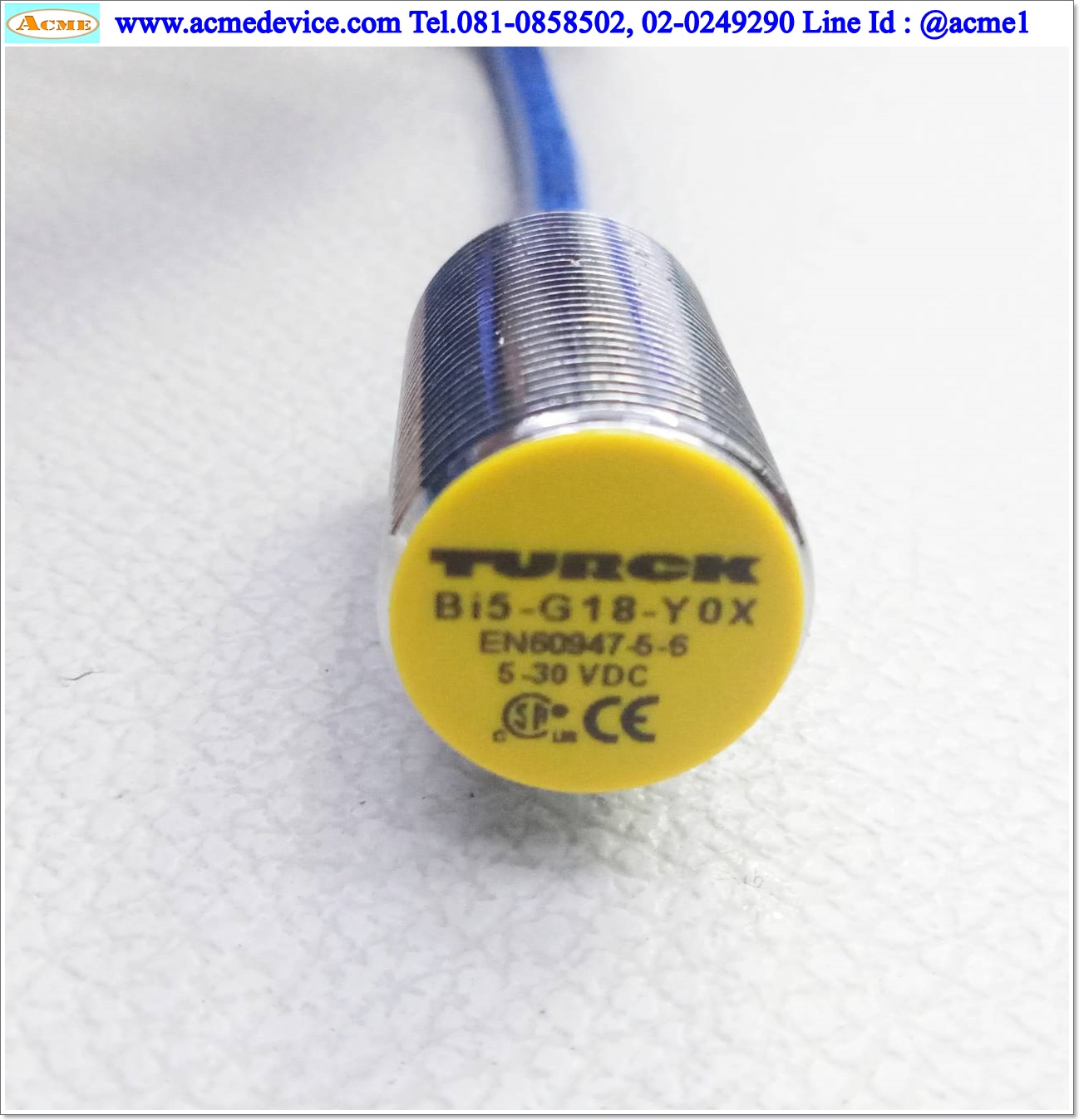 Proximity Turck รุ่น Bi5-G18-Y0X, M18, ระยะ 5 mm., 2wire, Shielded, Inductive
