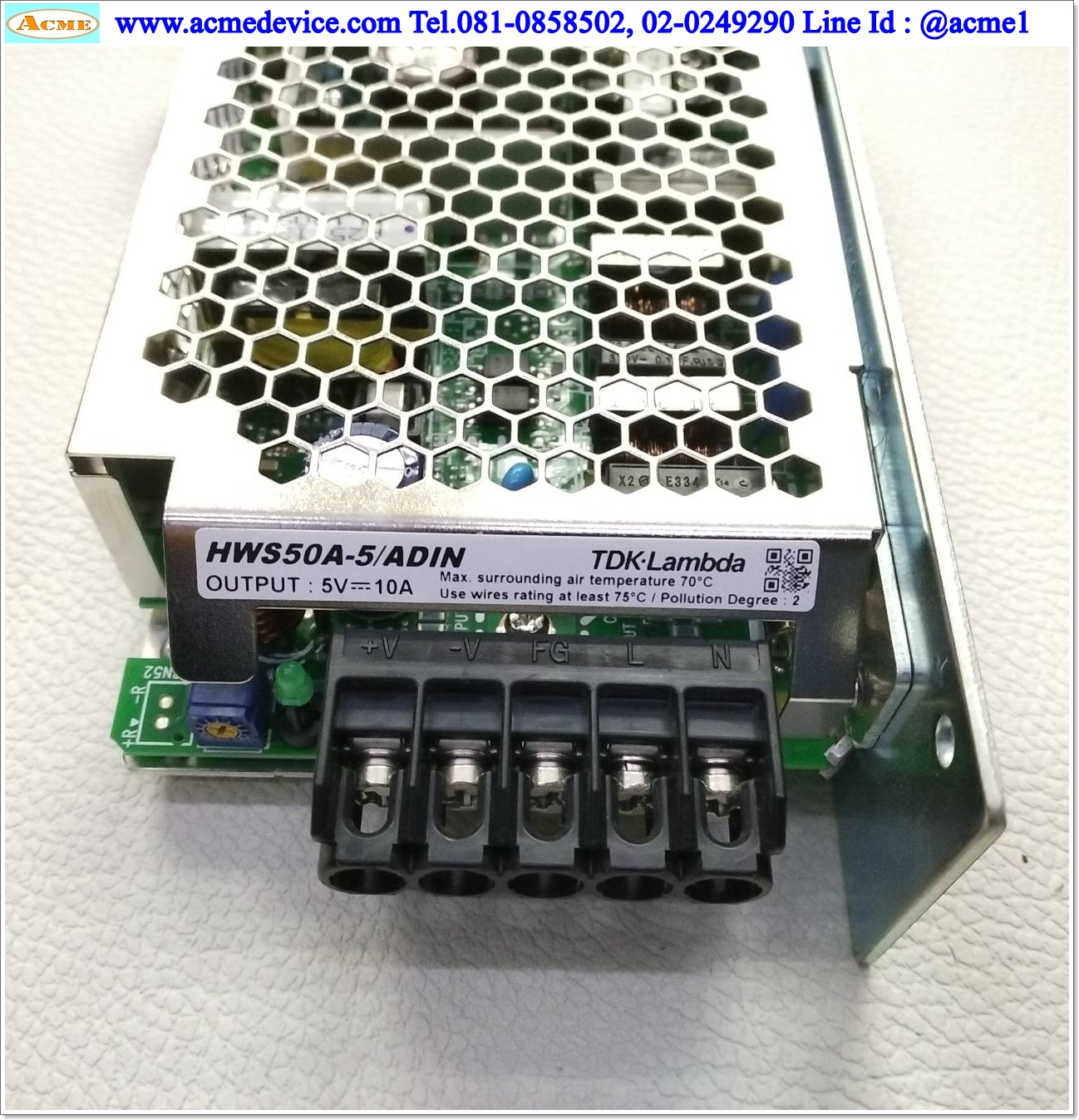 Power Supply TDK รุ่น HWS50A-5/ADIN, Output 5V, 10A, 50W