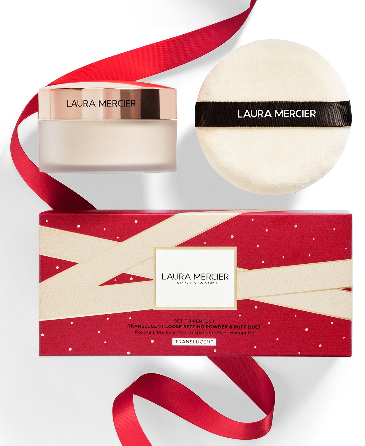 แป้งฝุ่นลอร่า Laura Mercier Loose Setting Powder Translucent 29g + Puff Holiday Set