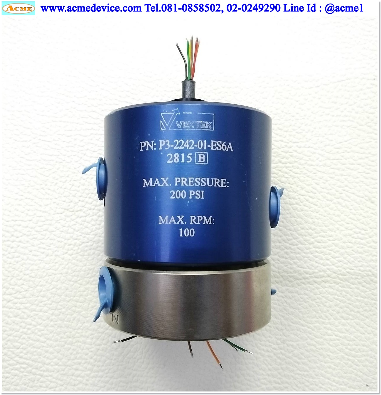 Rotary Joint Vektek รุ่น P3-2242-01-ES6A, 100 RPM, 6 Circuit