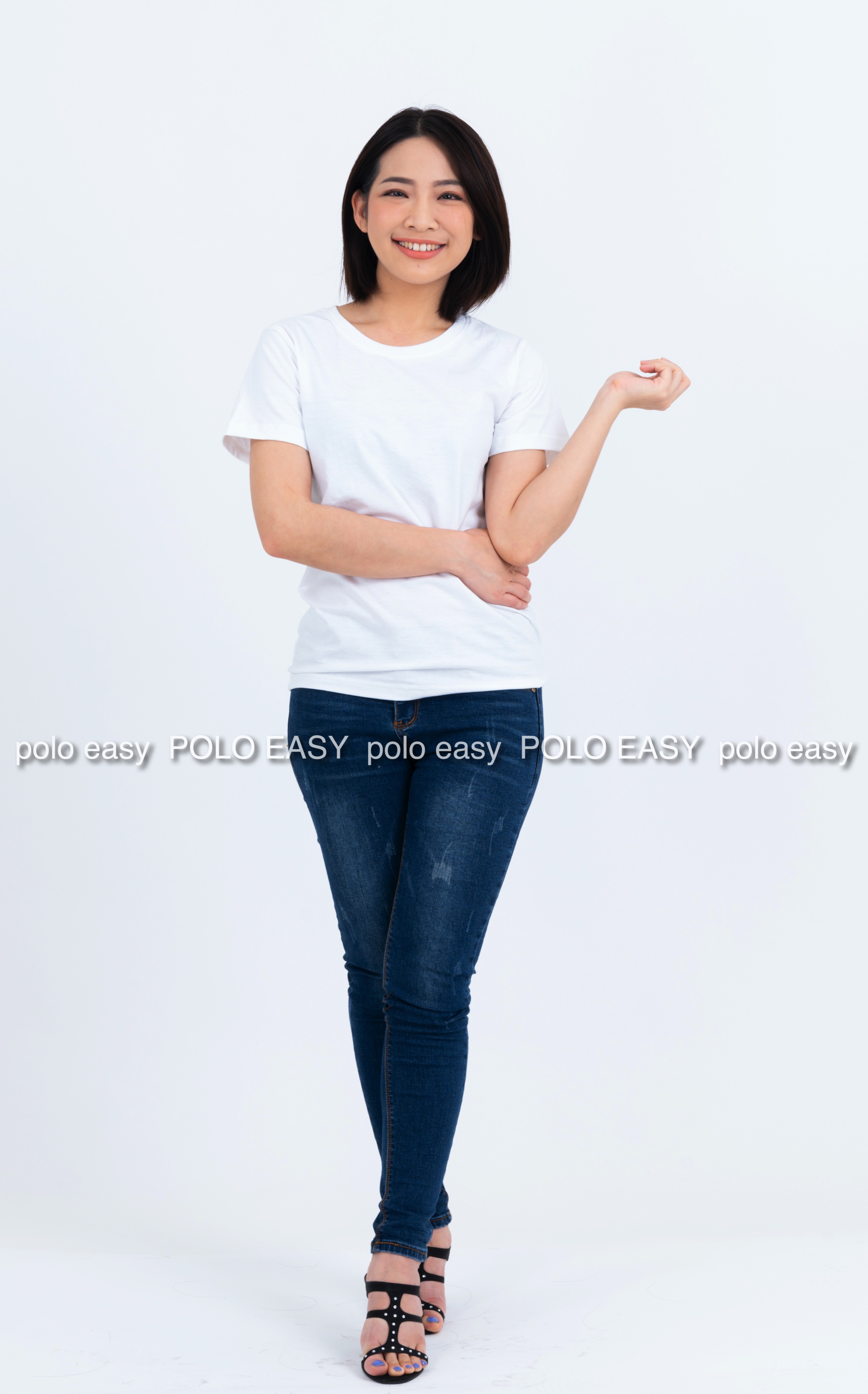 3Xl เสื้อยืด สีขาว คอกลม แขนสั้น Size 3XL