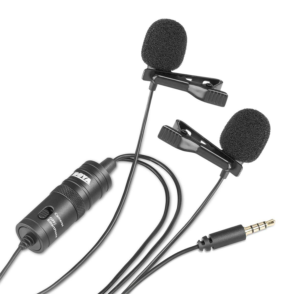 Microphone BOYA BY-M1DM Dual Omni-Directional Lavalier Mic รับประกันศูนย์ไทย 1 ปี